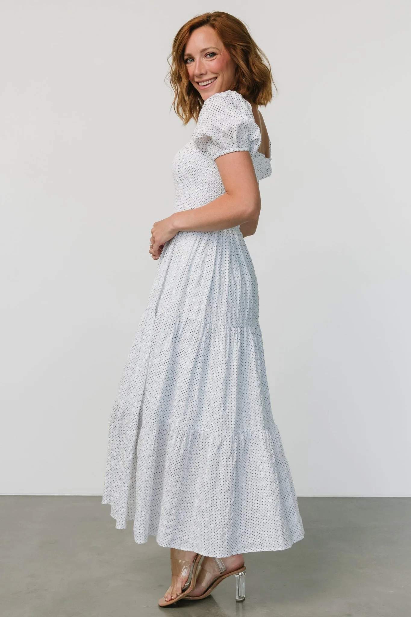 Calliope Smocked Maxi Dress | White Print