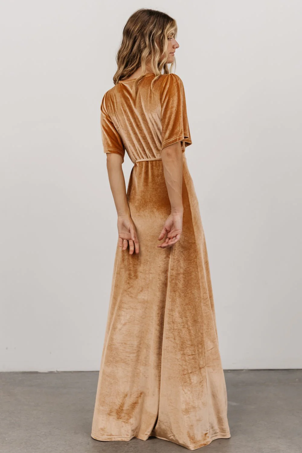 Meghan Velvet Wrap Maxi Dress | Golden Hour