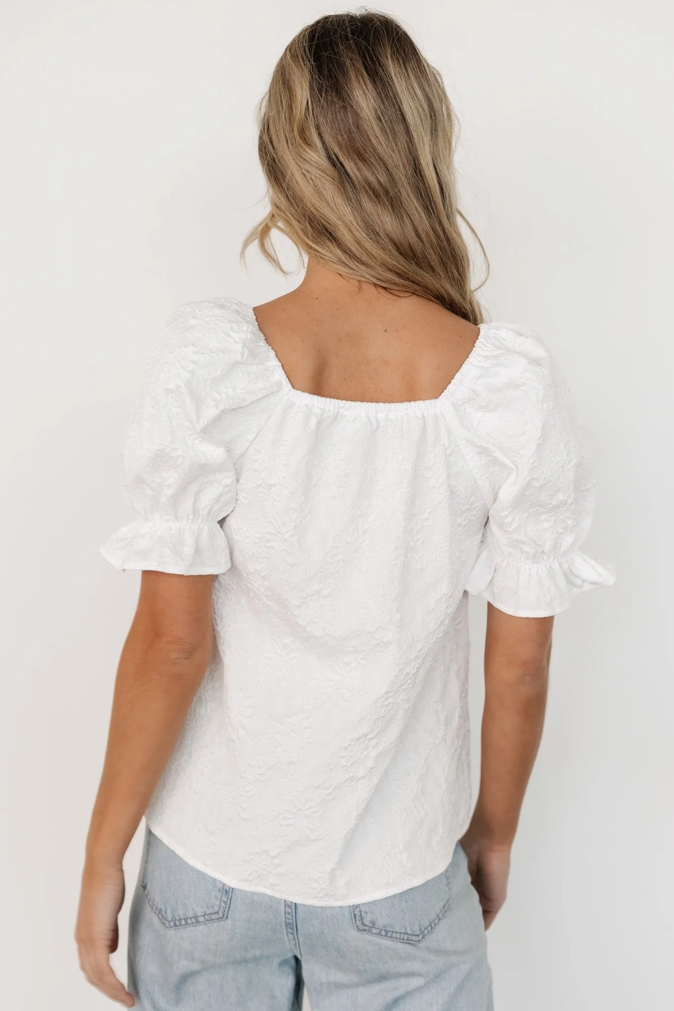 Dalian Embossed Top | Off White