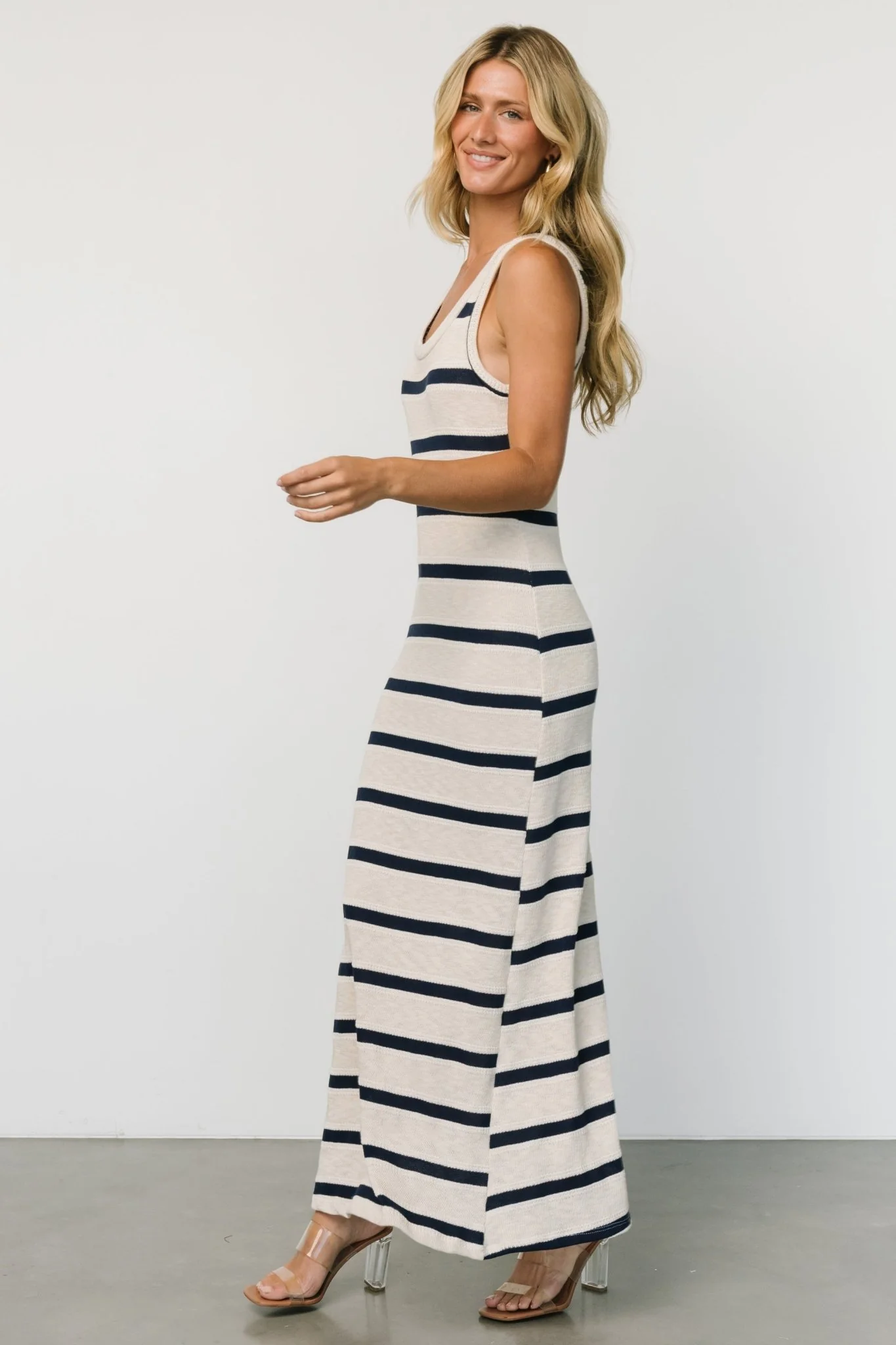 Palawan Striped Maxi Dress | Cream + Navy