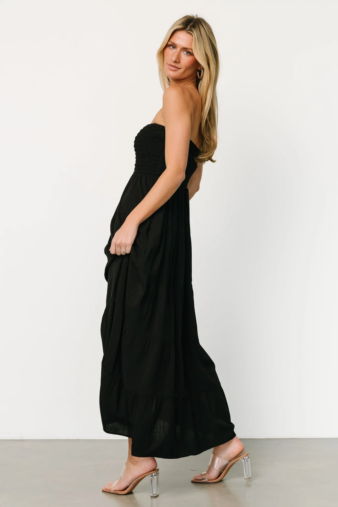 Domenica Strapless Maxi Dress | Black