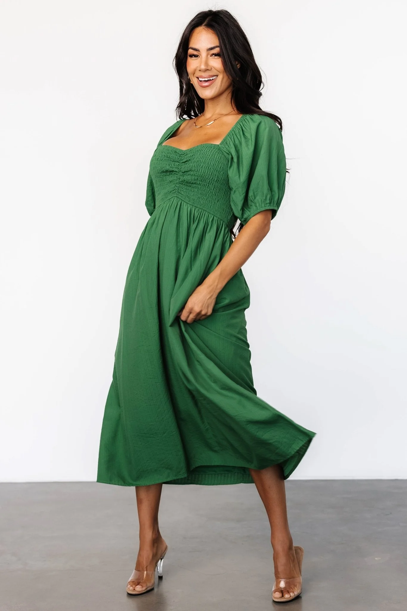 Stefania Midi Dress | Green
