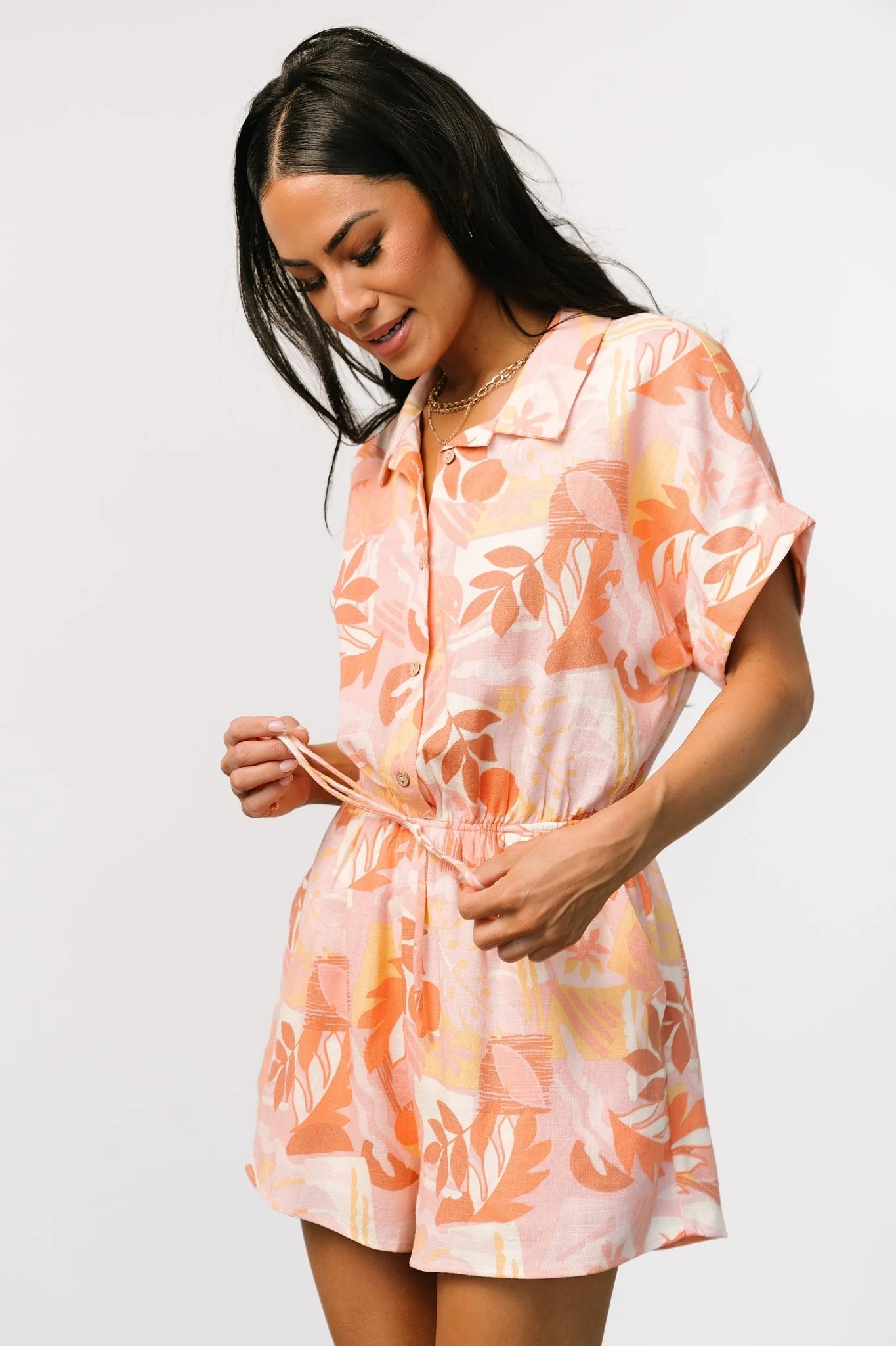 Audra Romper | Pink Multi Print