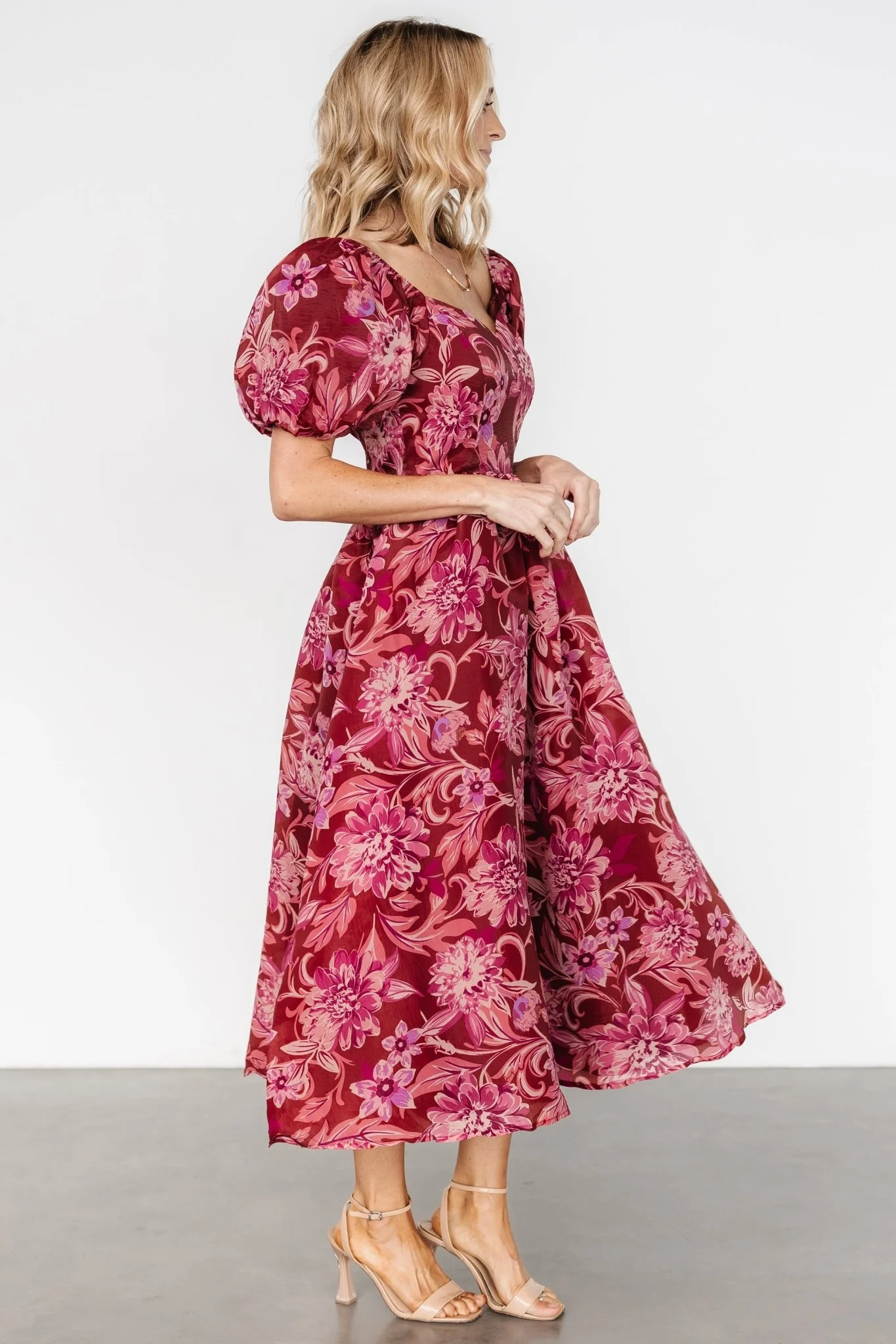 Samara Midi Dress | Rust + Pink