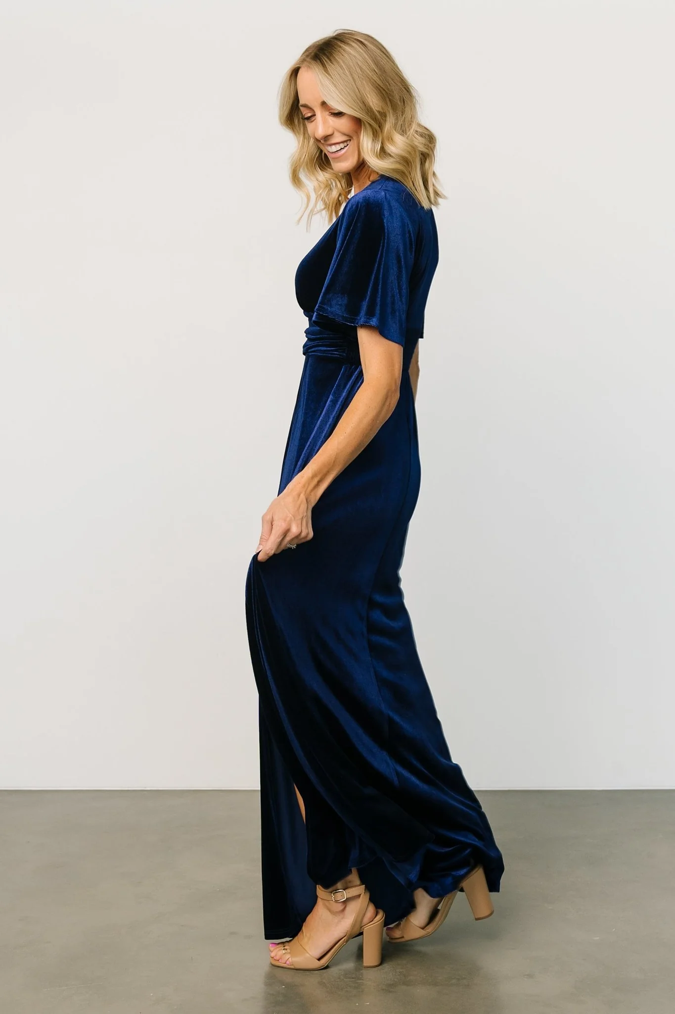 Berenice Velvet Maxi Dress | Navy
