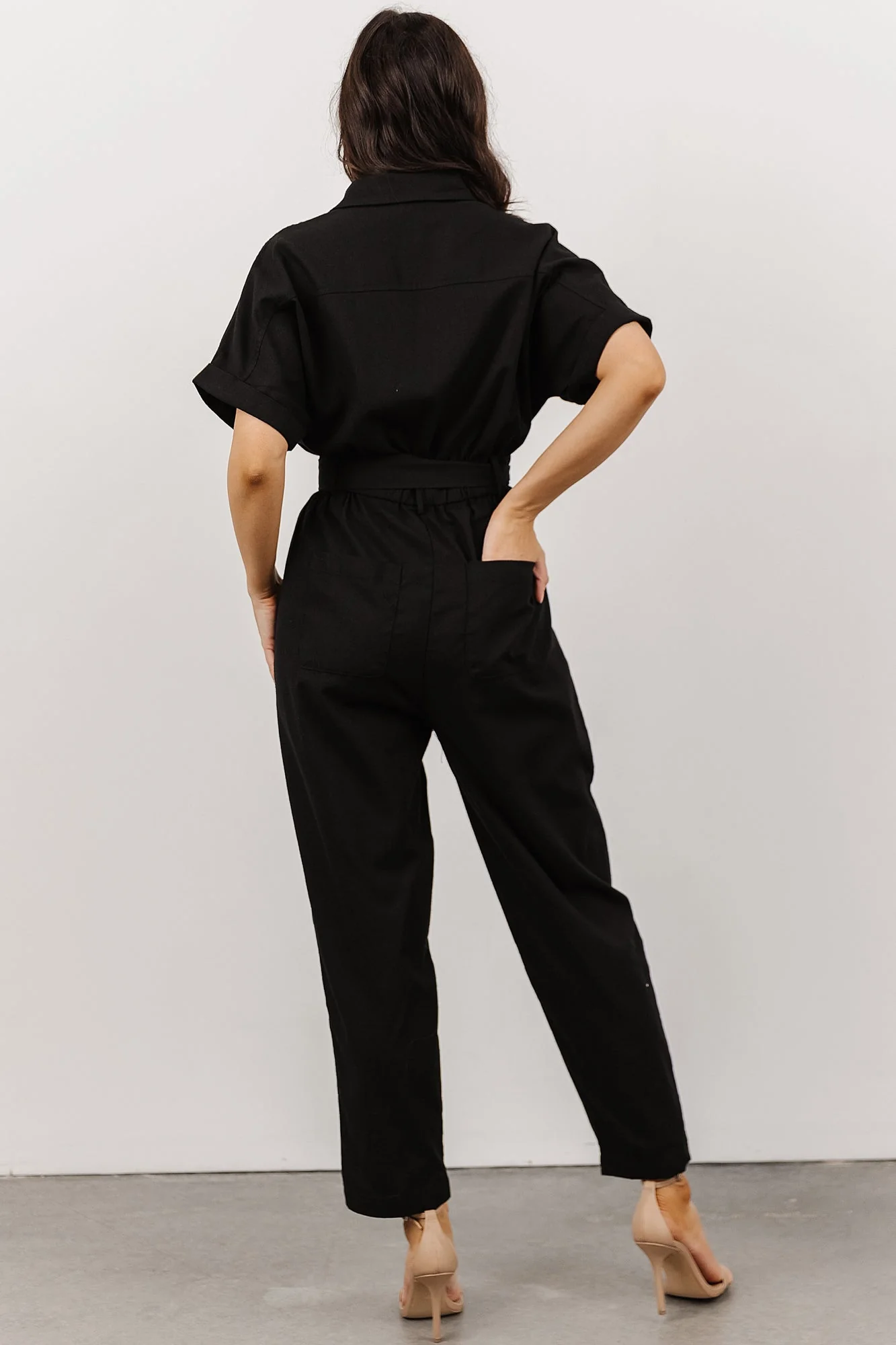 Dallas Button Up Jumpsuit | Black