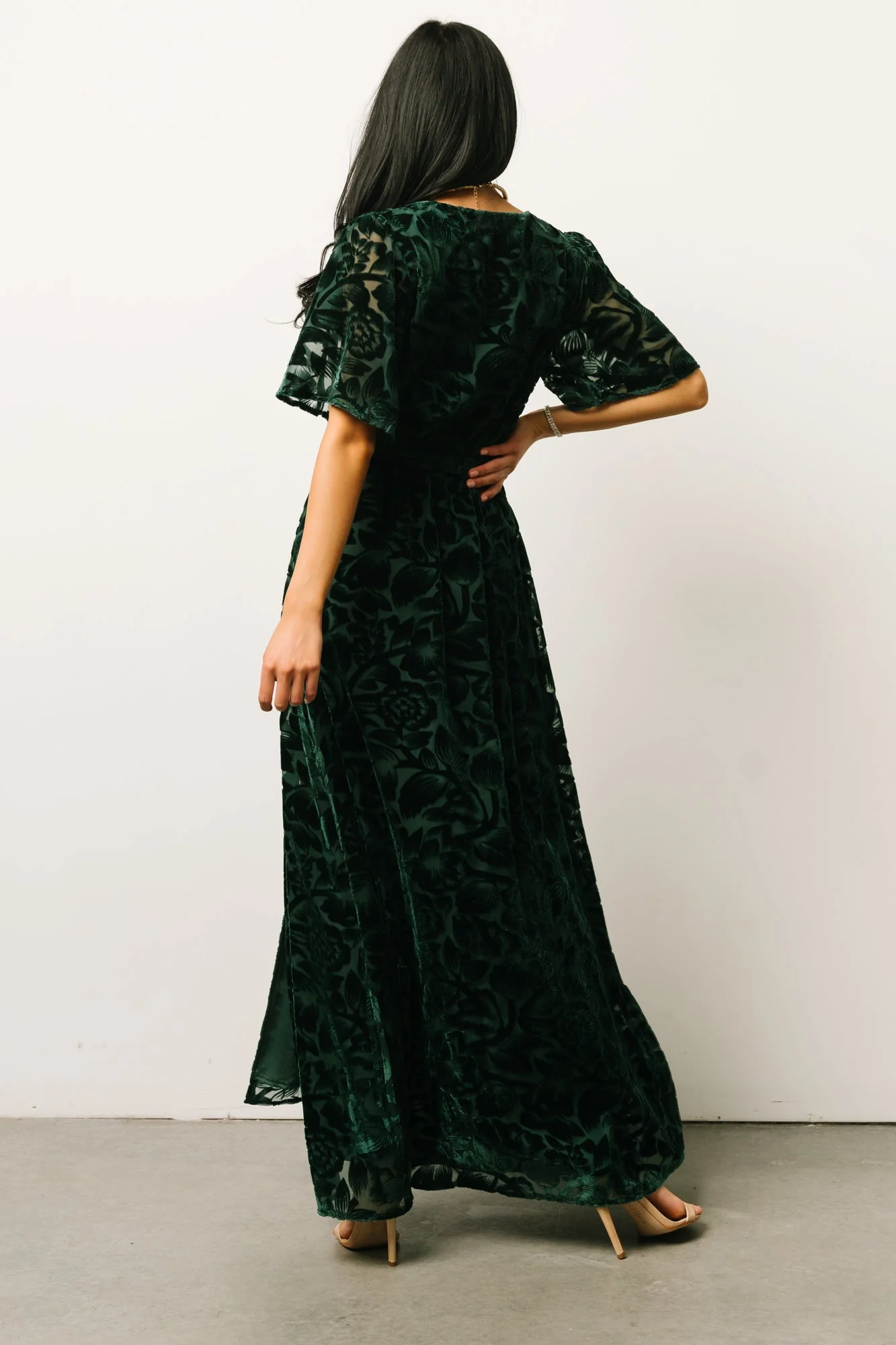 Uma Velvet Maxi Dress | Dark Green