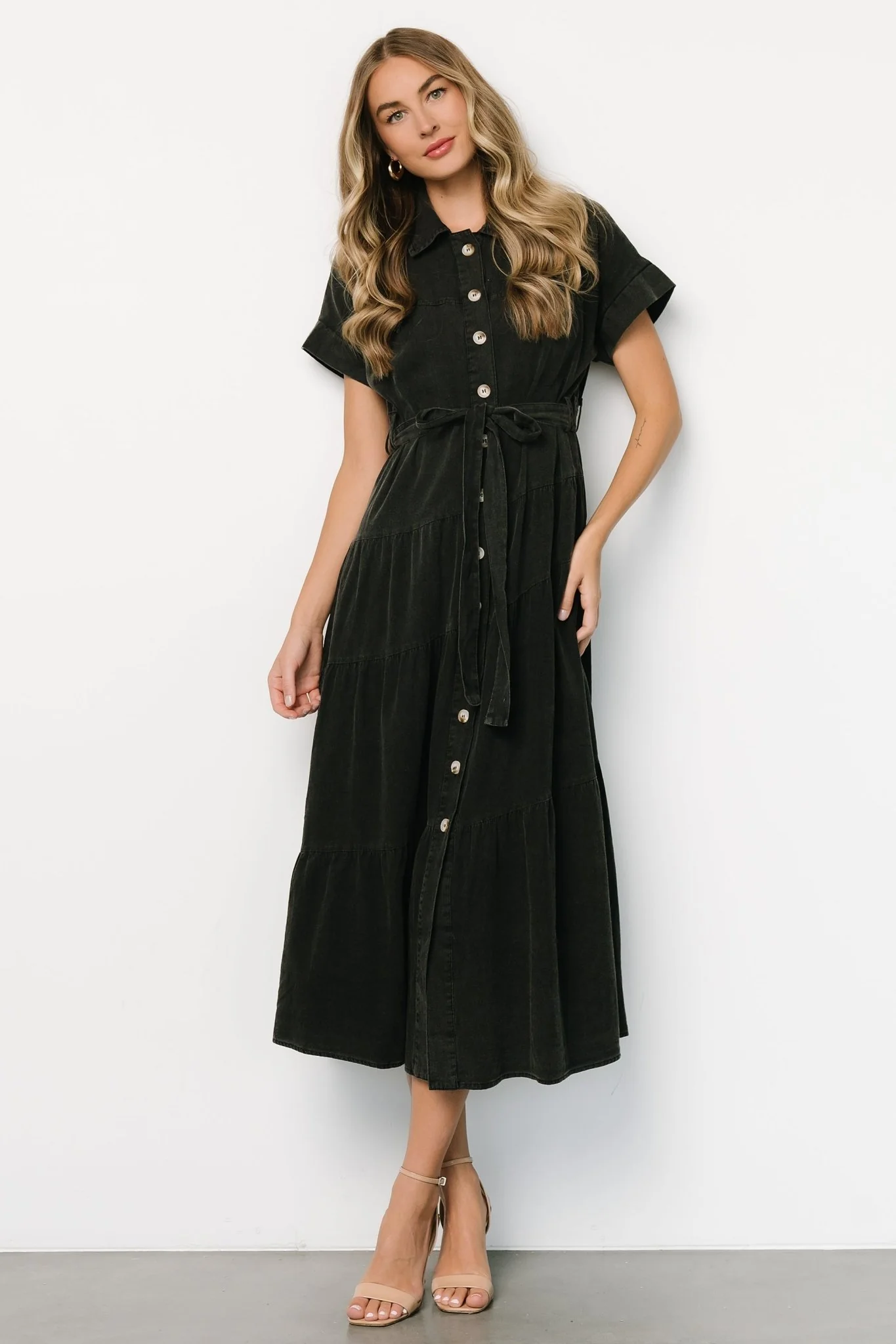 Logan Button Up Dress | Black