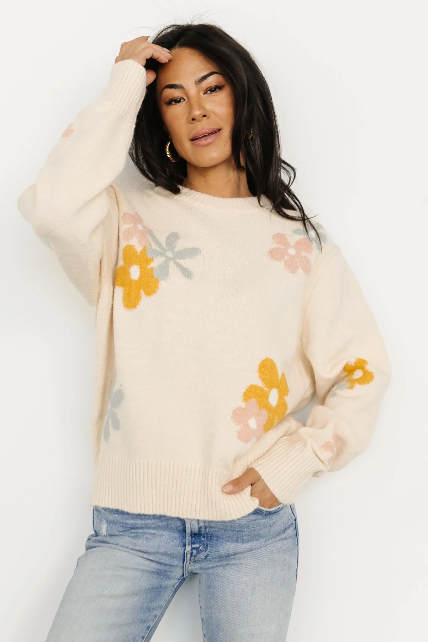 Roxy Sweater | Cream Flower