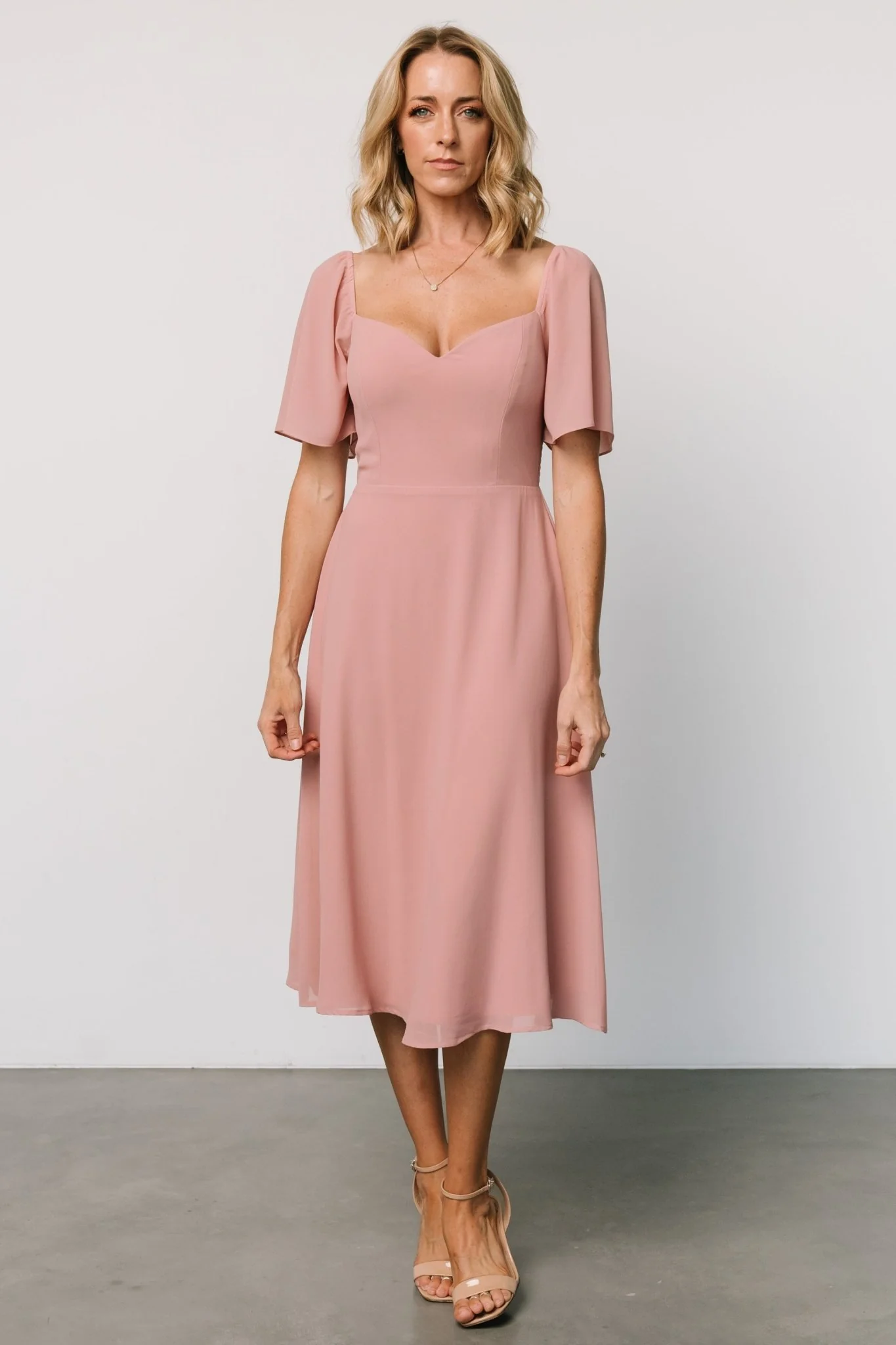 Colette Sweetheart Midi Dress | Blush