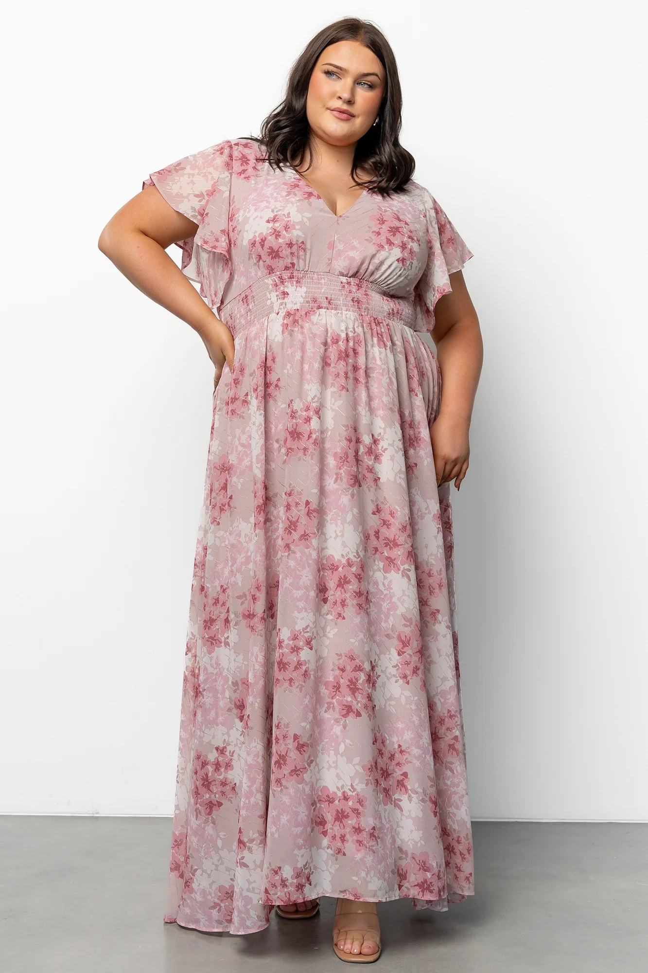 Lynlee Metallic Maxi Dress | Pink Multi