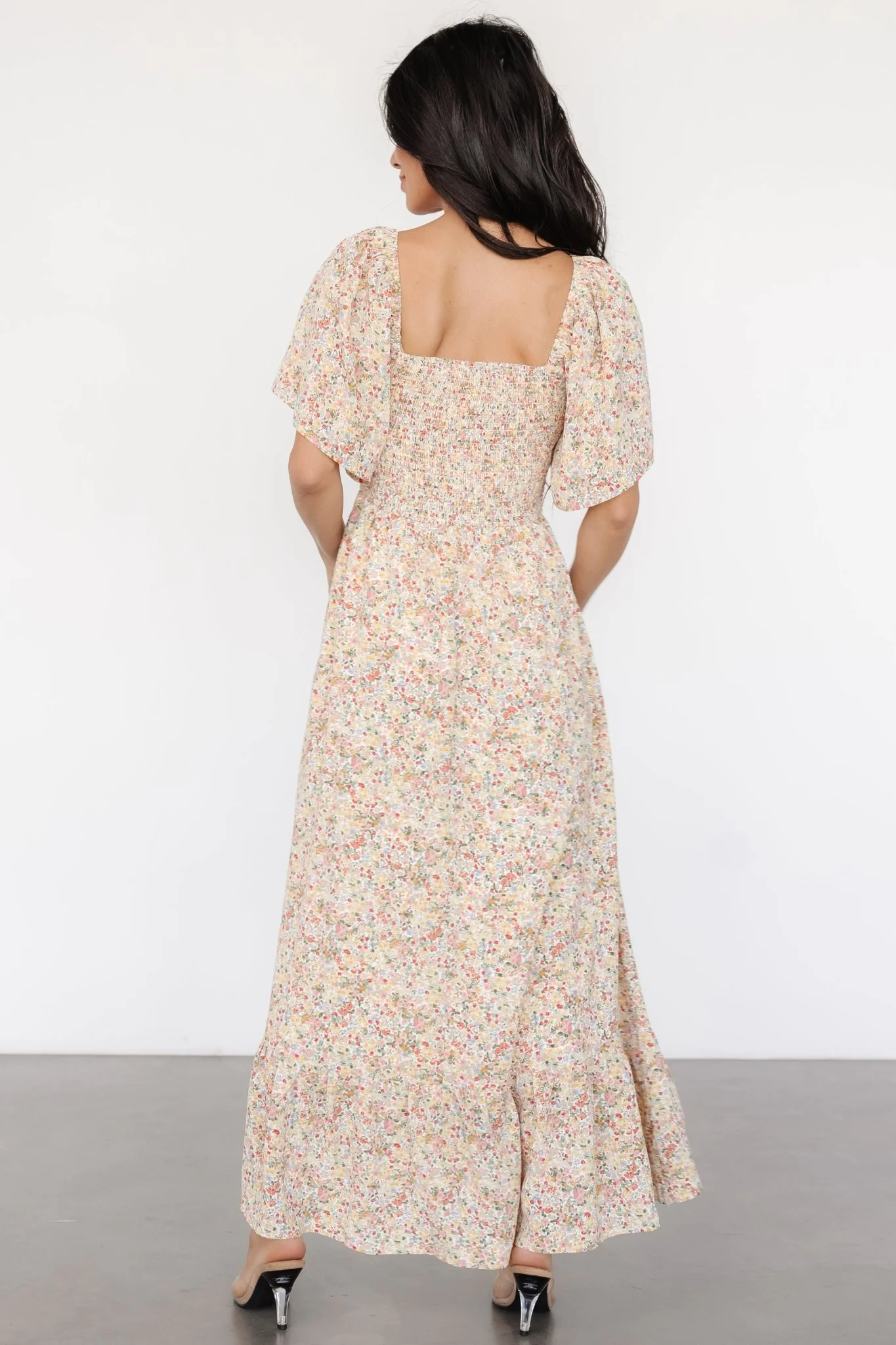 Ellory Smocked Midi Dress | Golden Multi Floral