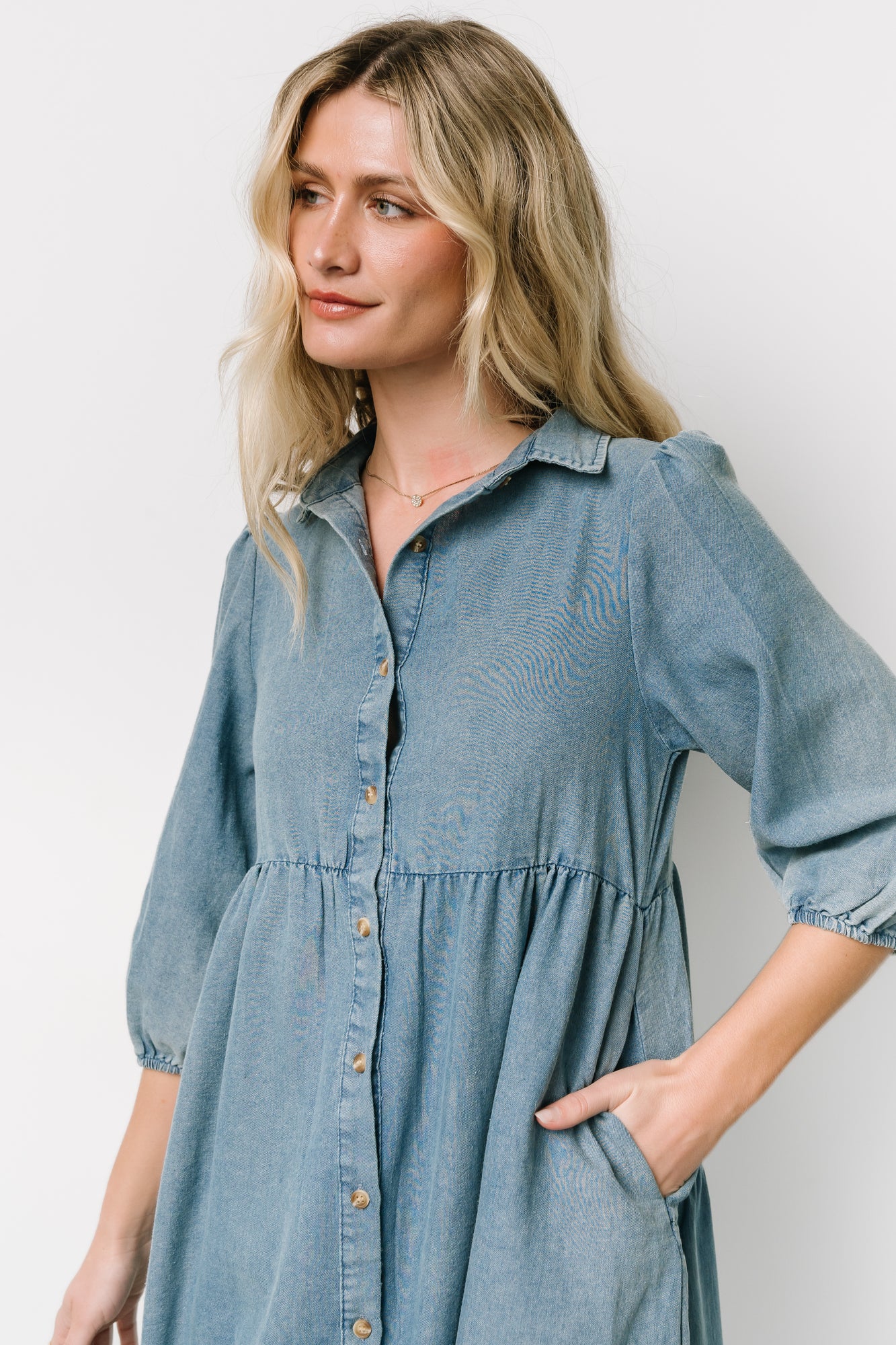 Sari Babydoll Dress | Chambray