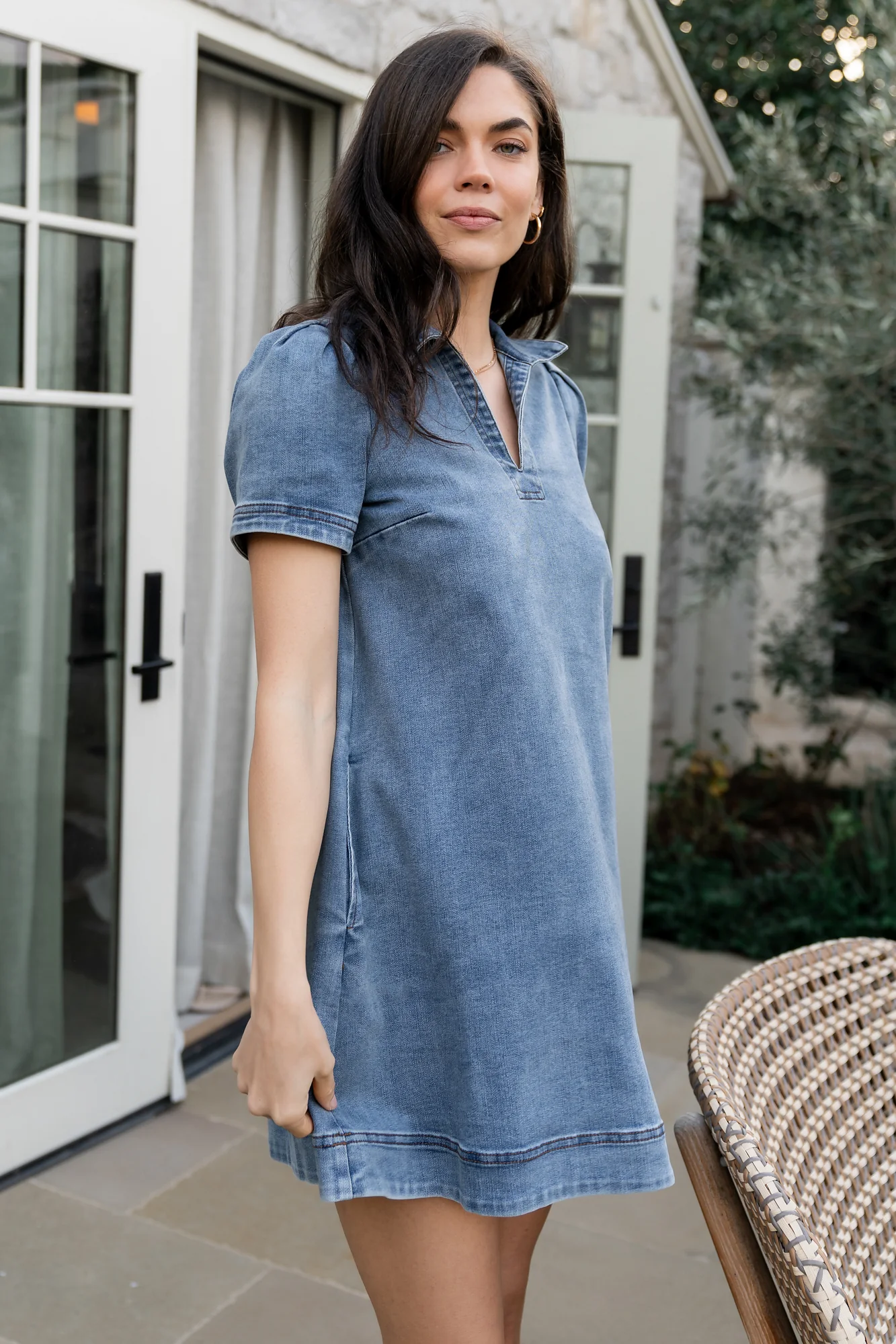 Saylor Short Dress | Denim