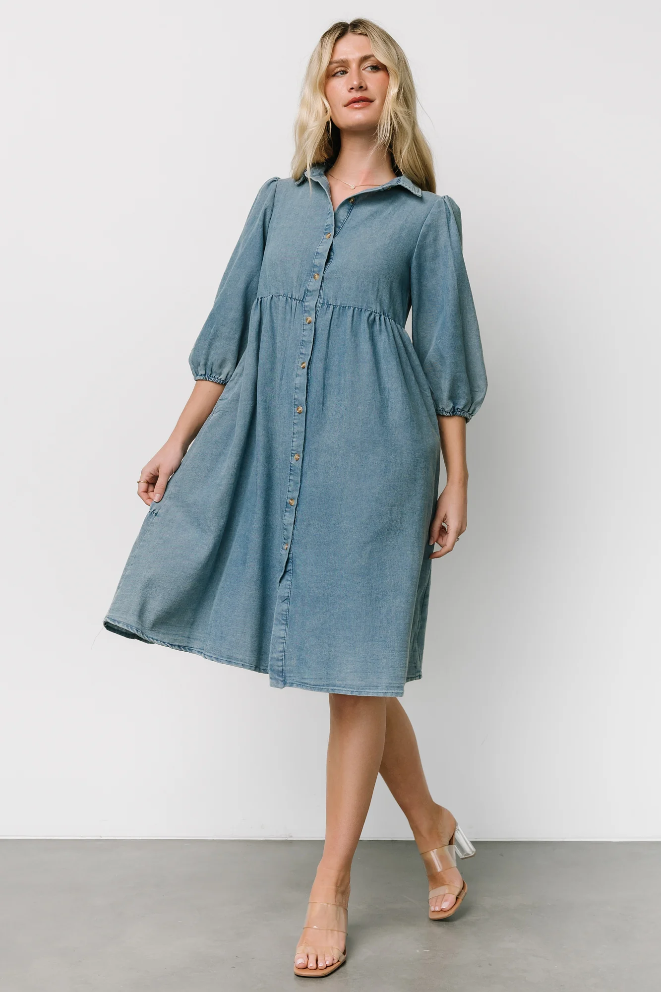 Sari Babydoll Dress | Chambray