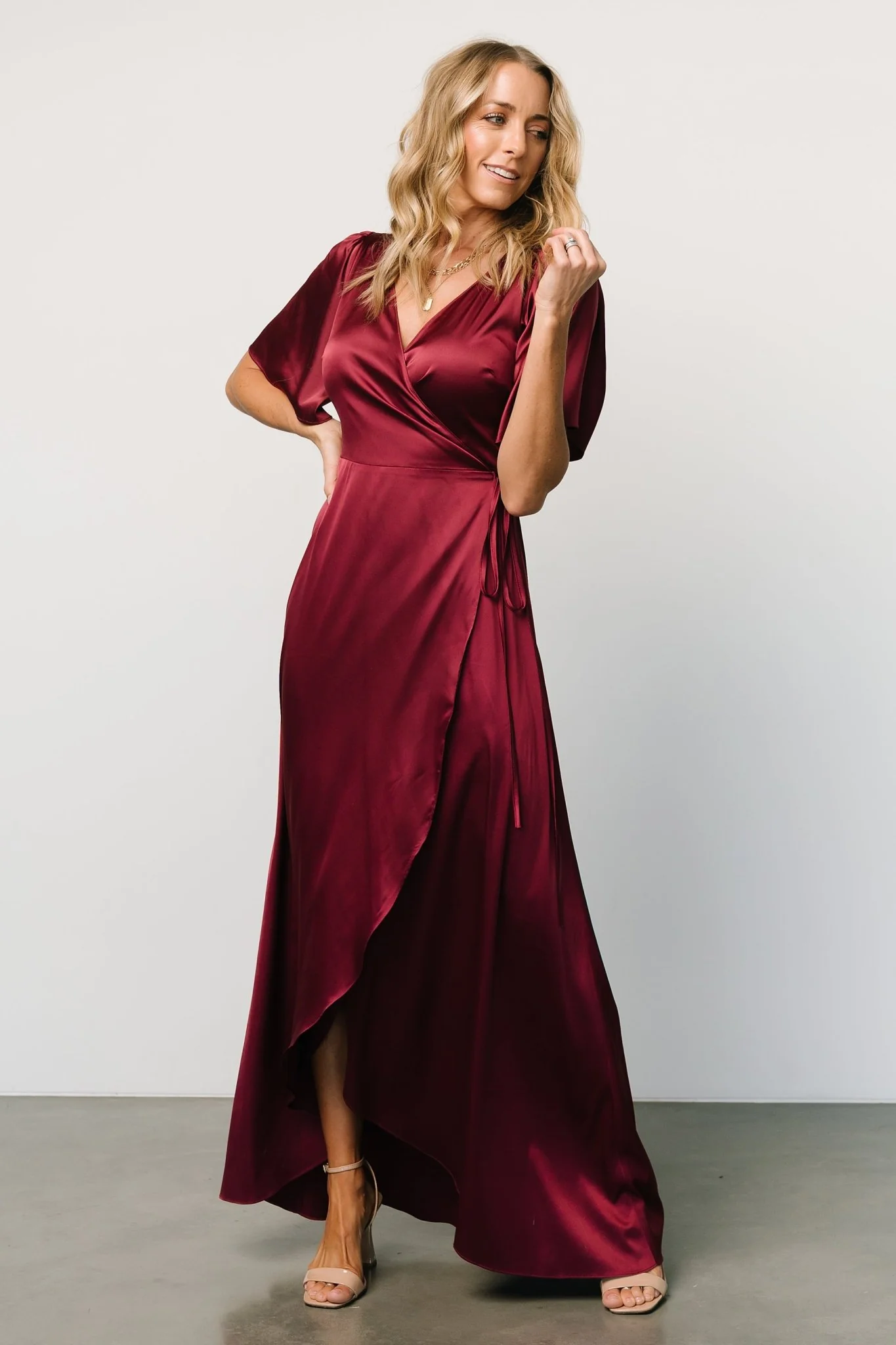 Vara Satin Maxi Wrap Dress | Mulberry