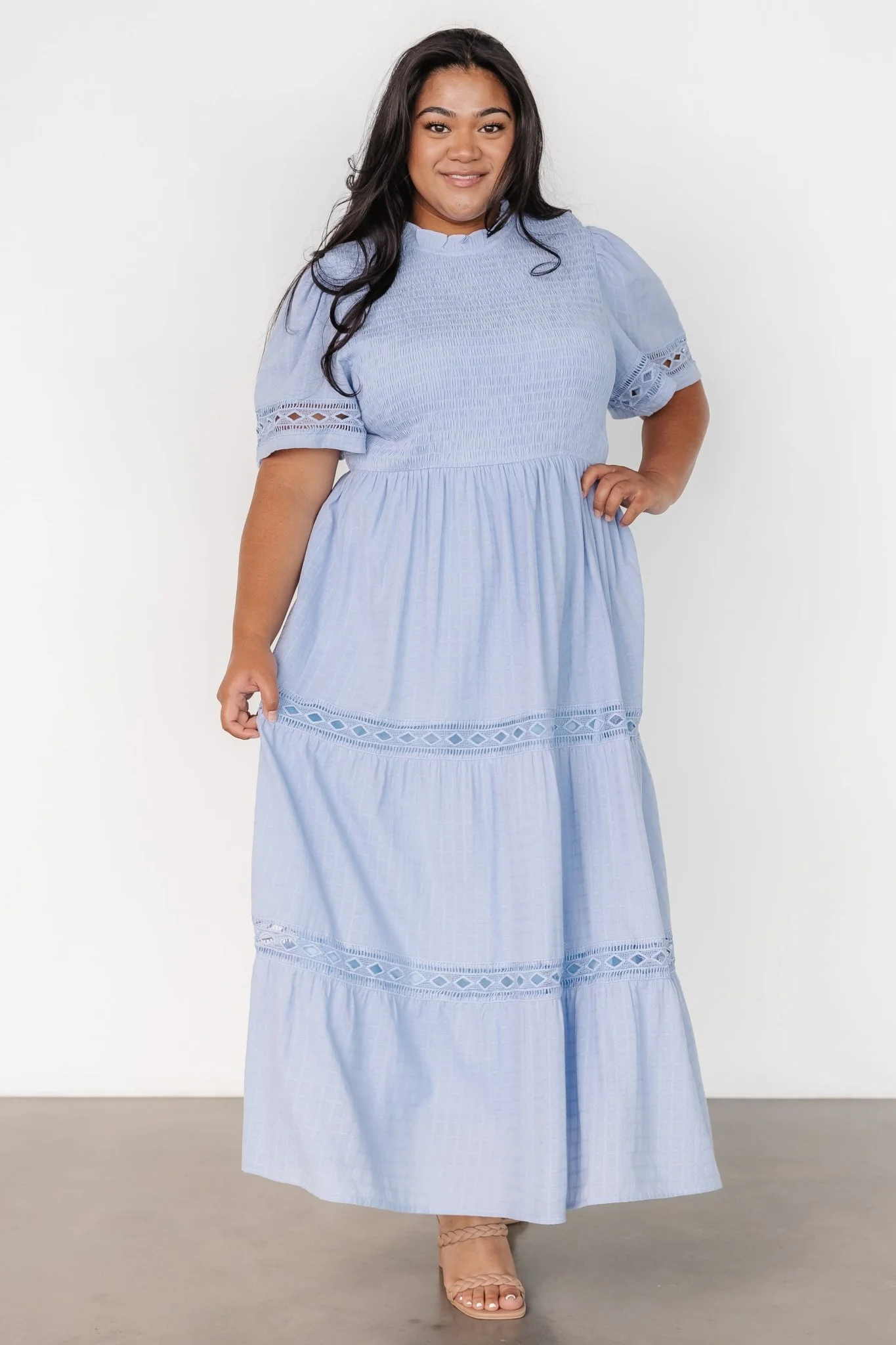 Loveland Geo Lace Maxi Dress | Light Blue