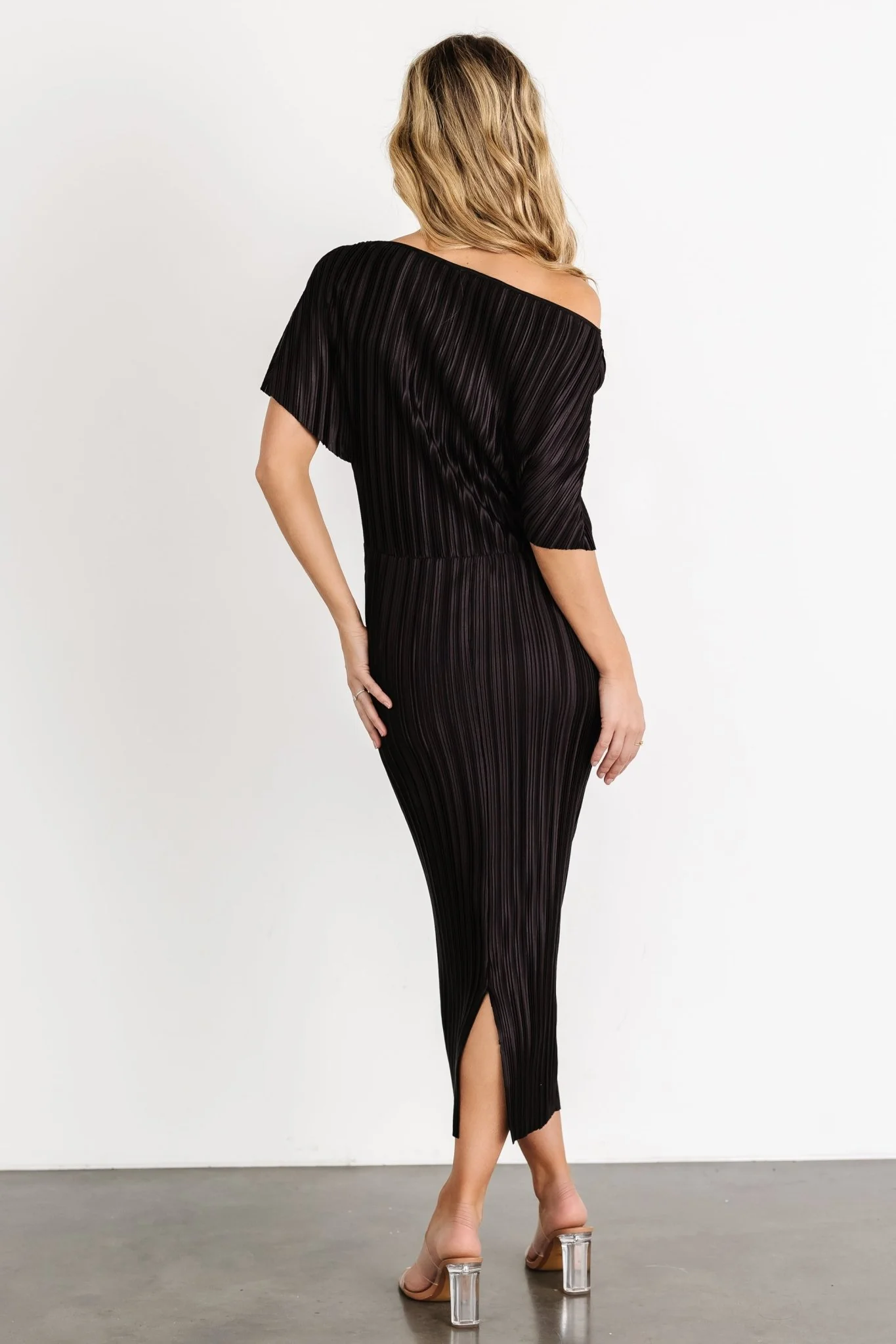 Winslow Pleated Midi Dress | Black