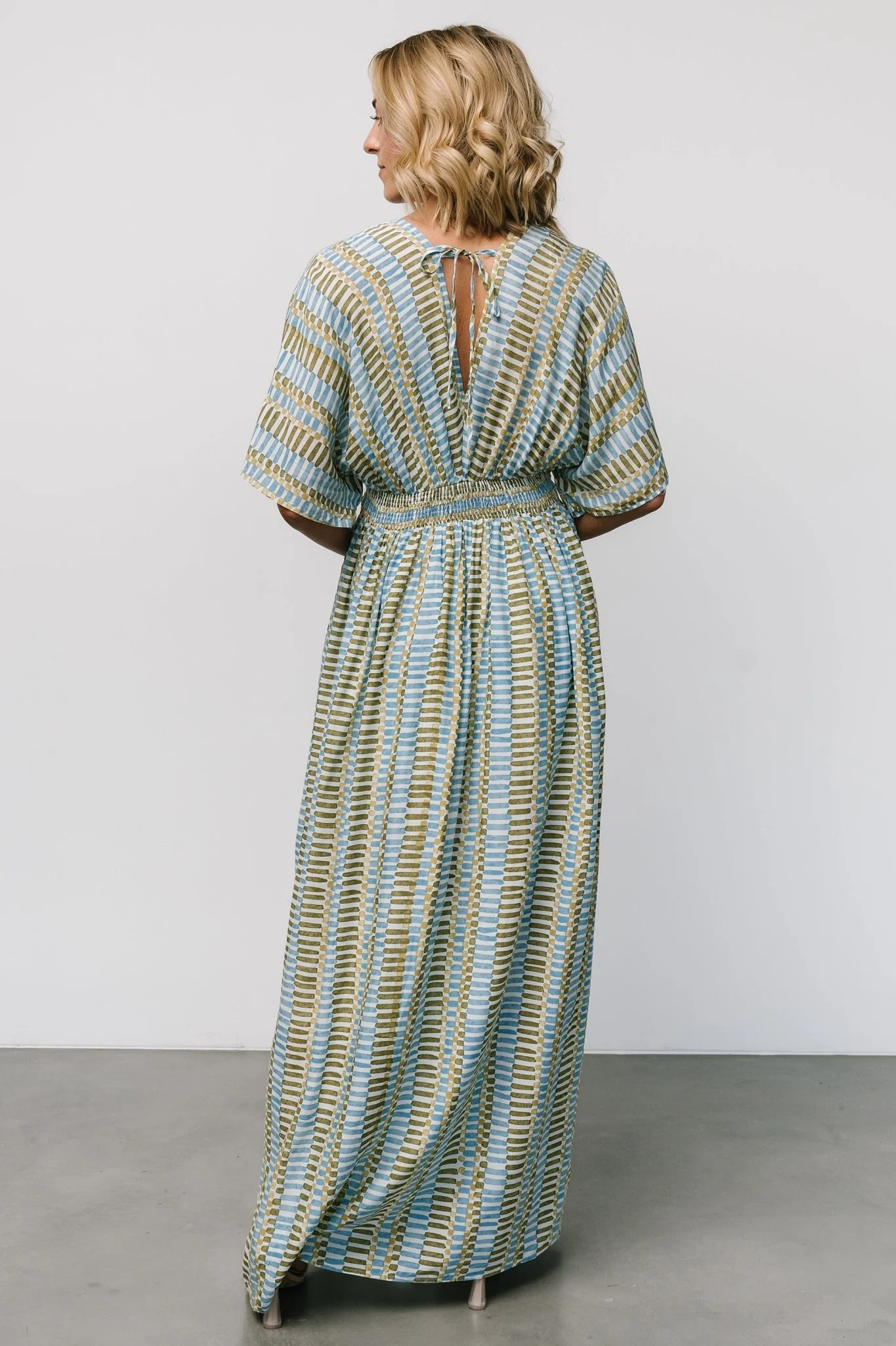 Mylis Kimono Dress | Blue + Green Print