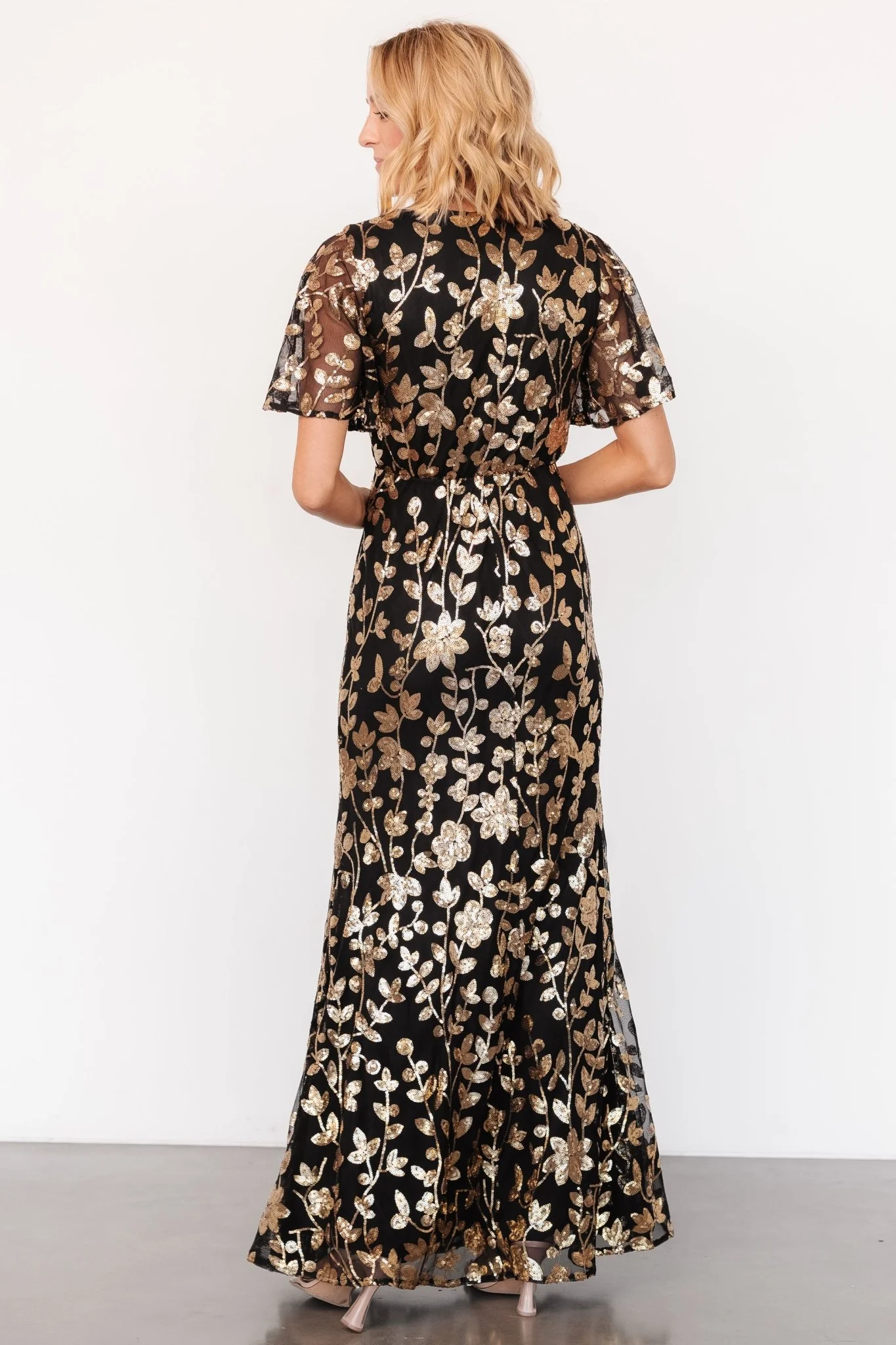Esme Sequin Dress | Black + Gold