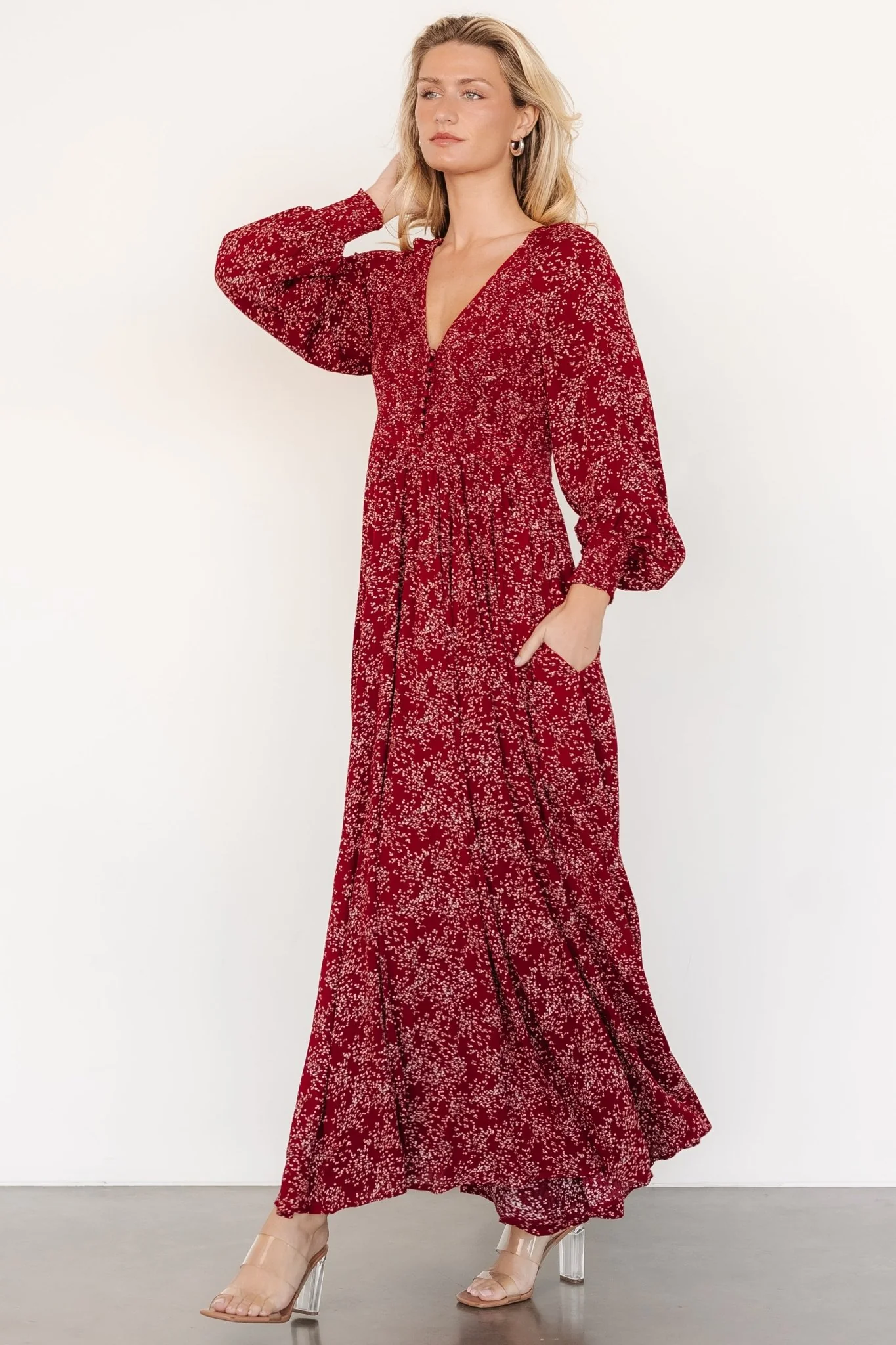Anya Maxi Dress | Crimson Print