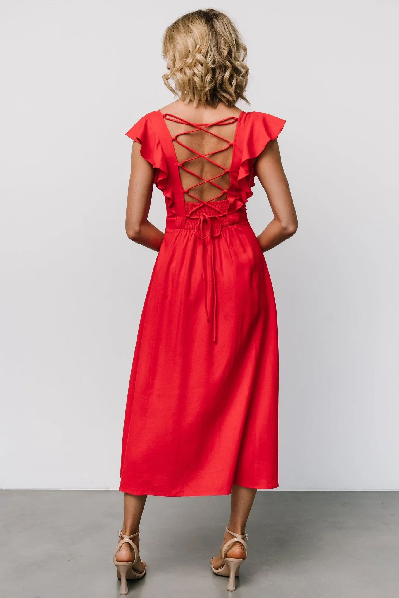 Elena Midi Dress | Red