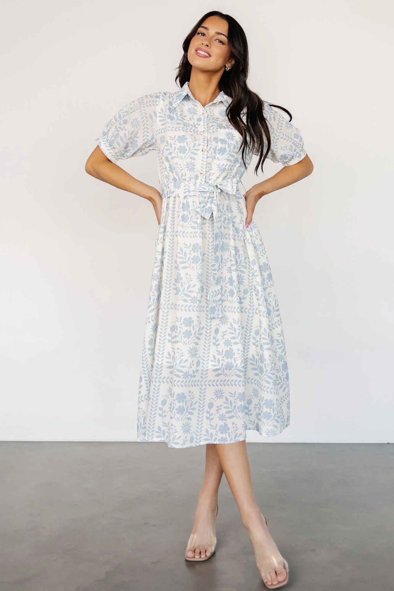 Jamila Midi Dress | Light Blue Floral