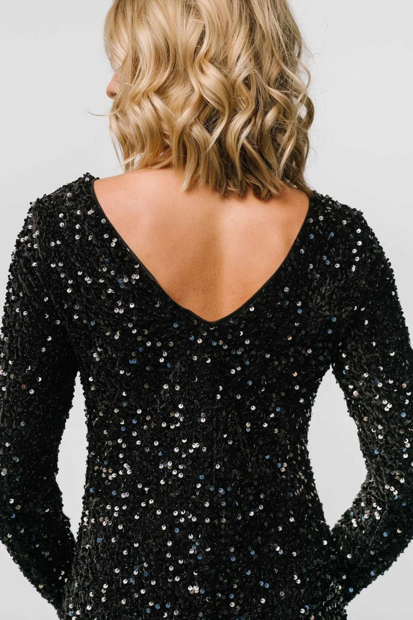 Betty Sequin Short Dress | Black
