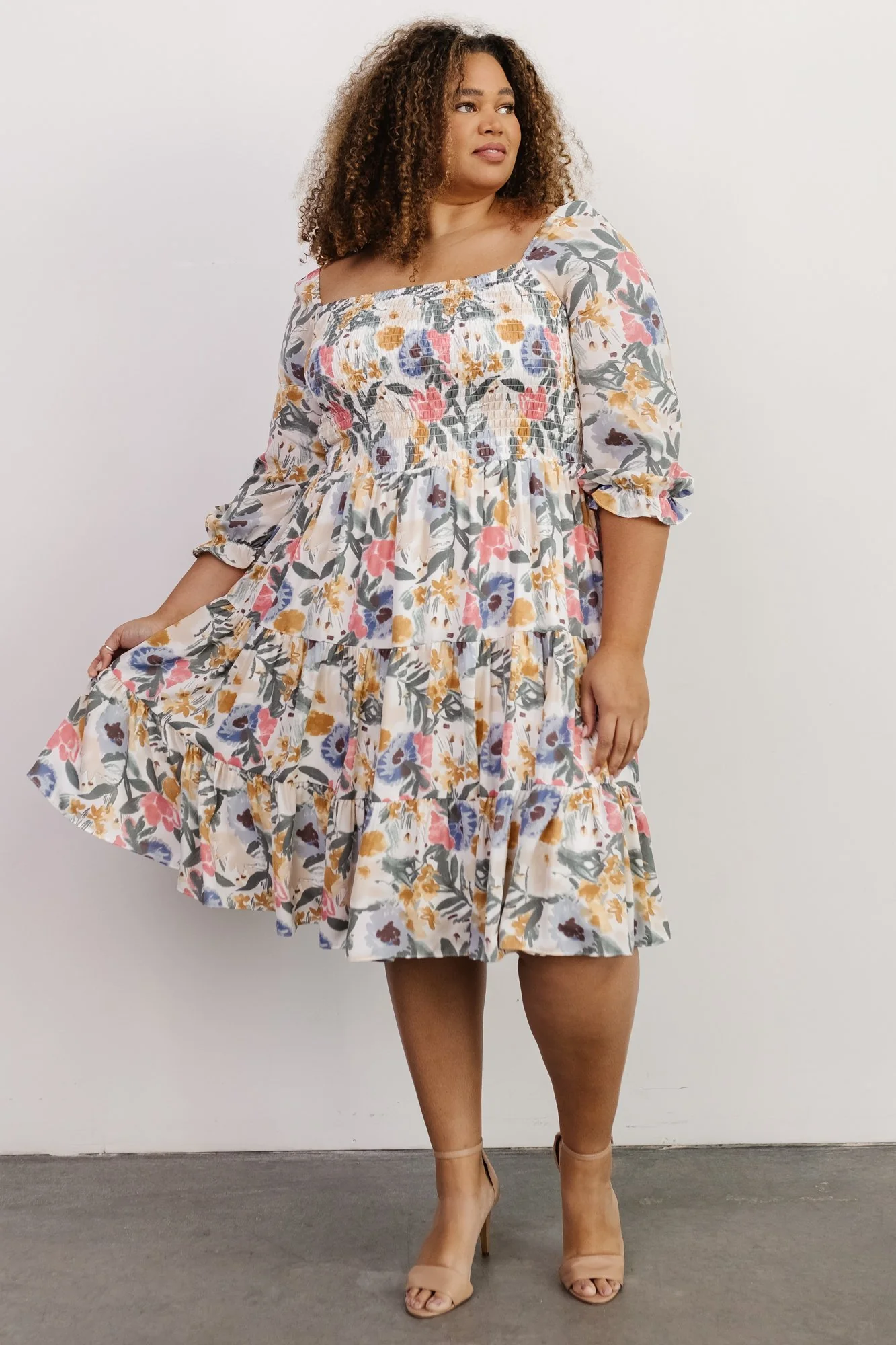Marta Smocked Midi Dress | Multi Floral