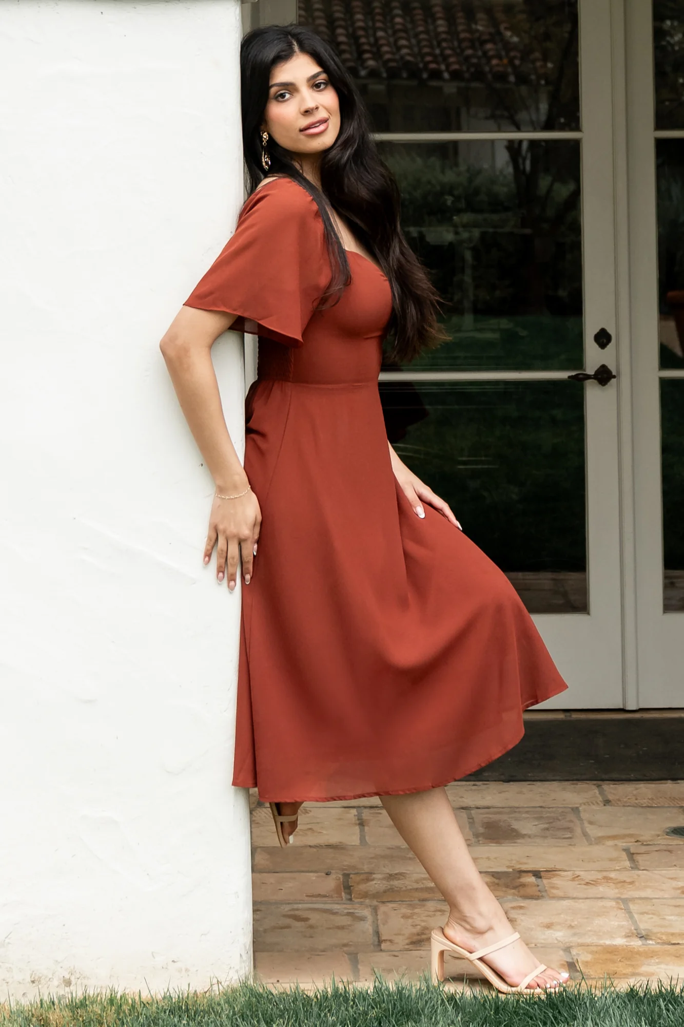 Colette Sweetheart Midi Dress | Cinnamon