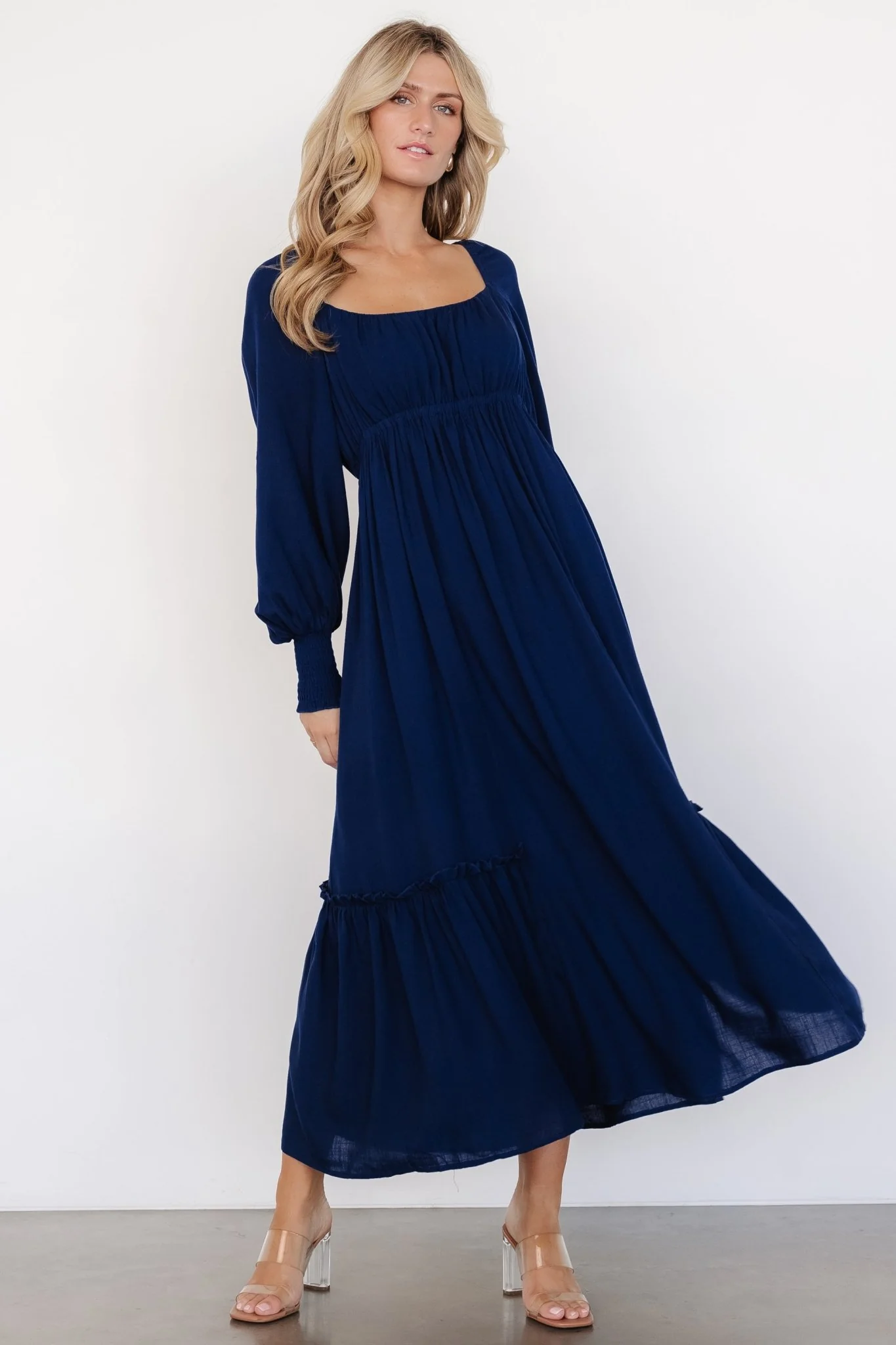 Vienna Long Sleeve Dress | Navy