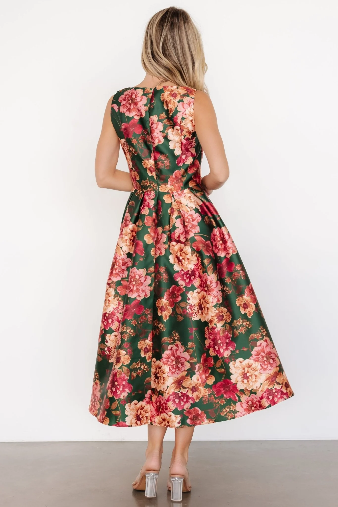 Wendy Sleeveless Dress | Emerald Multi Floral
