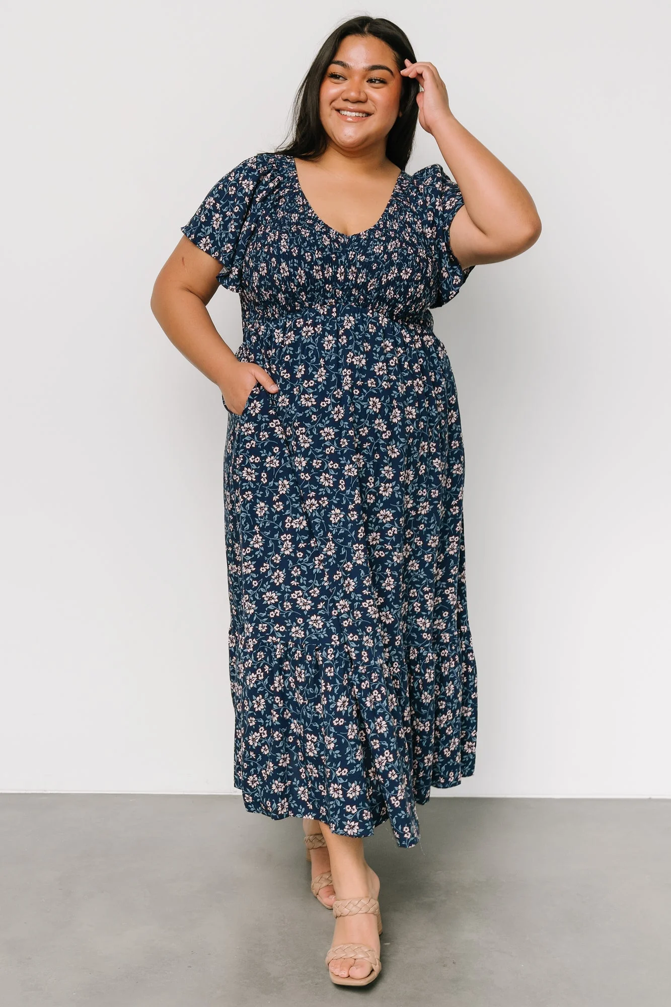 Joanie Smocked Dress | Blue Floral