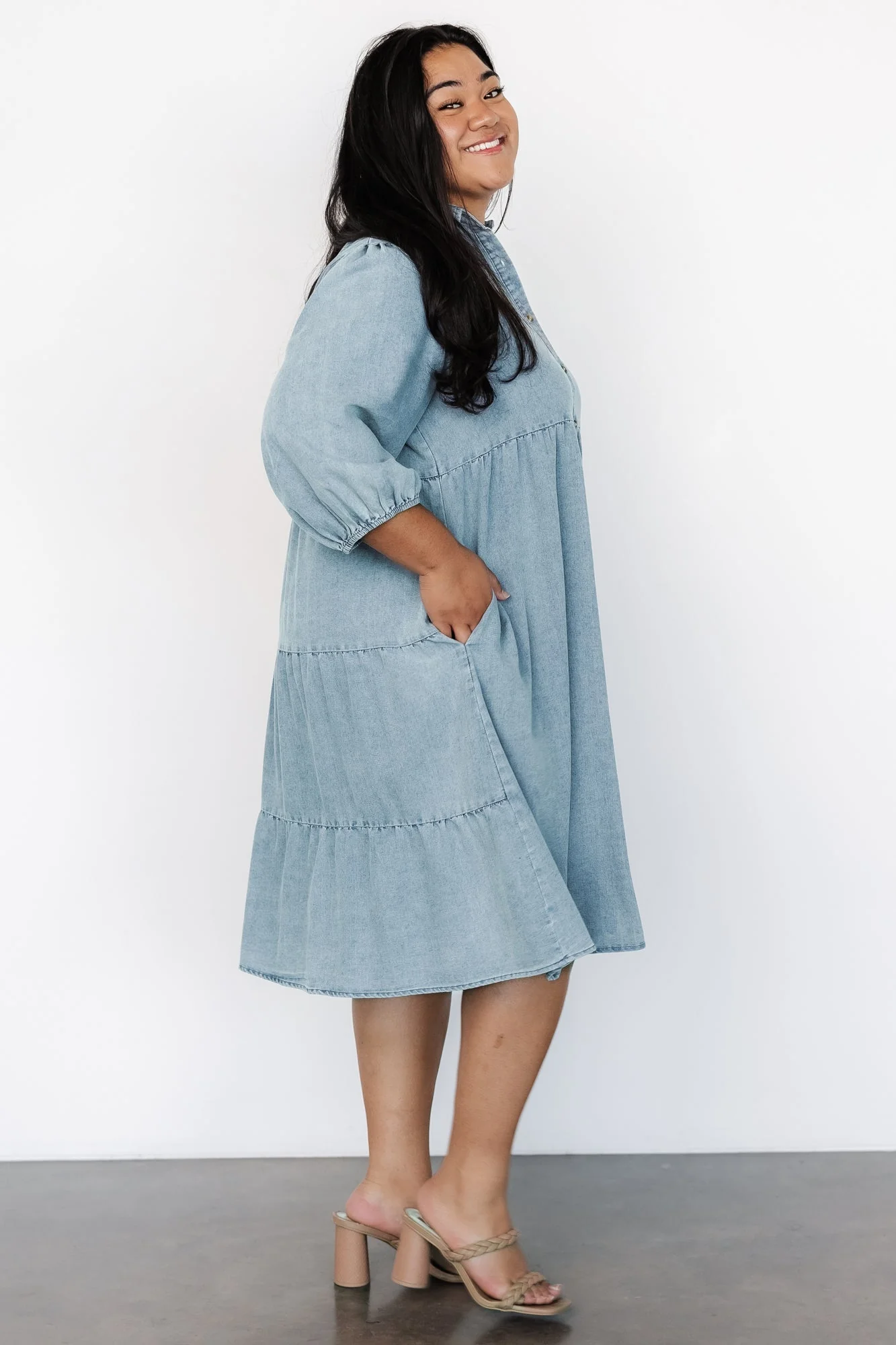 Sari Babydoll Dress | Chambray