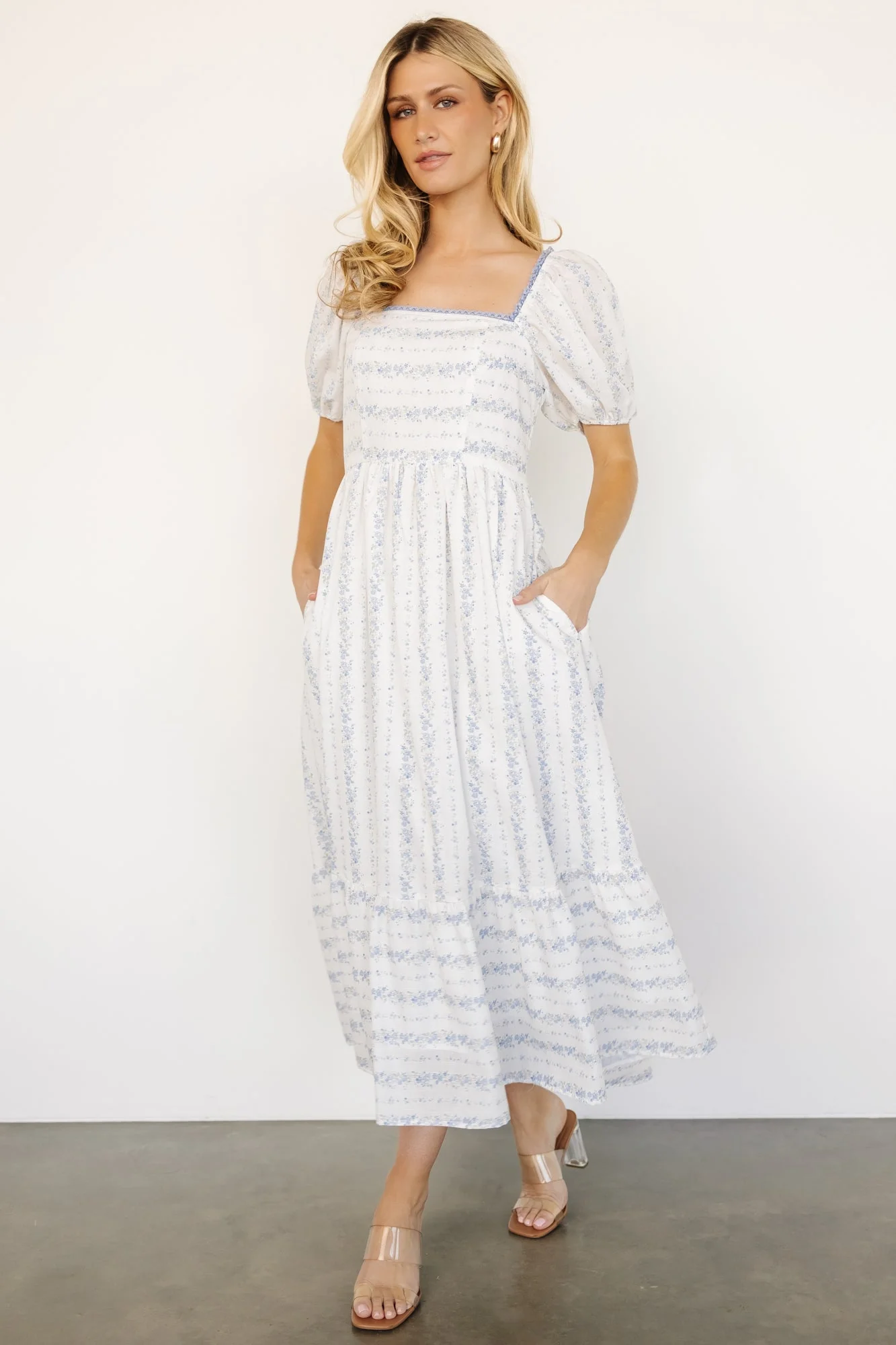 Martine Puff Sleeve Dress | Ivory Multi Floral