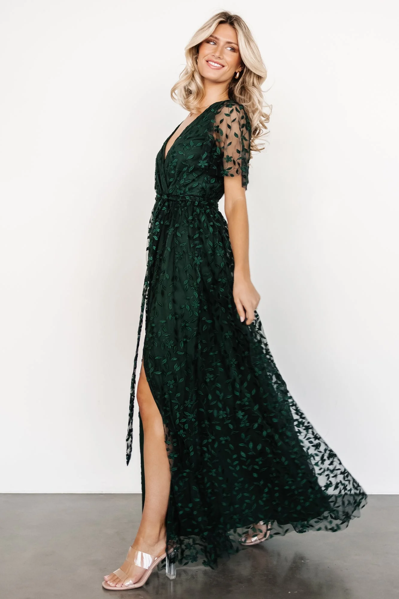 Marseille Embossed Maxi Dress | Green