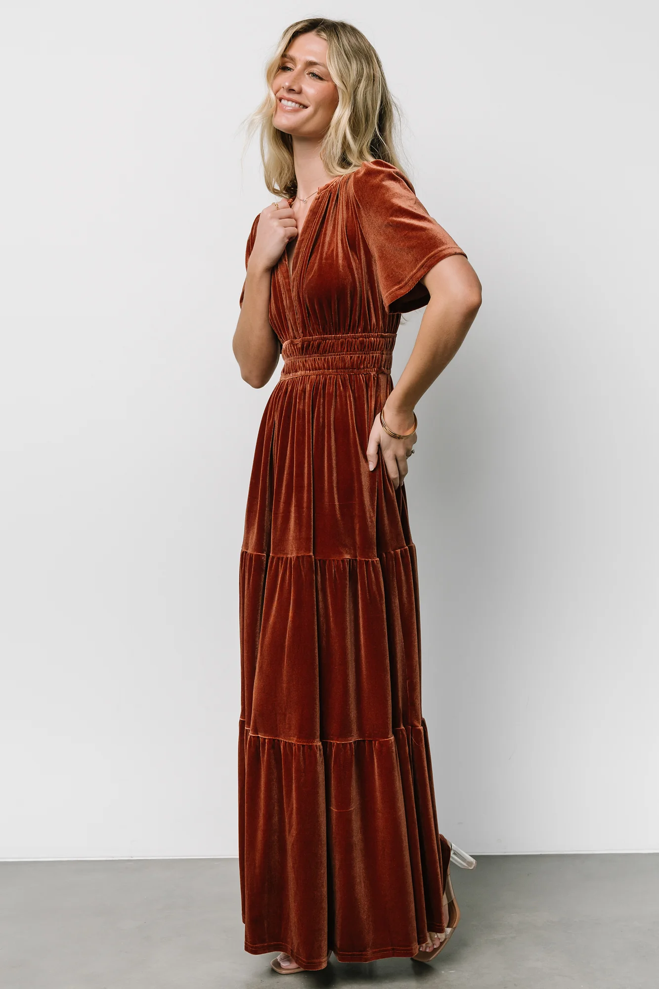 Artemis Velvet Maxi Dress | Dark Spice