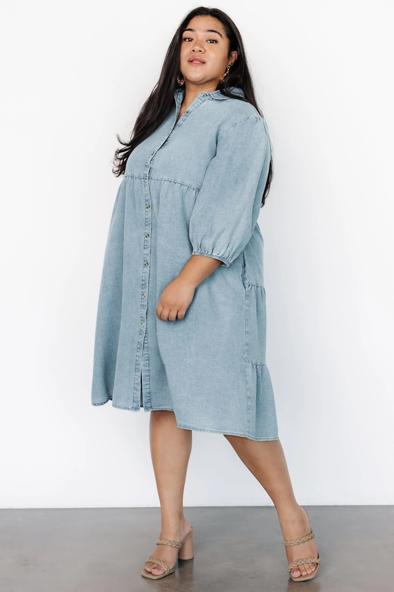 Sari Babydoll Dress | Chambray