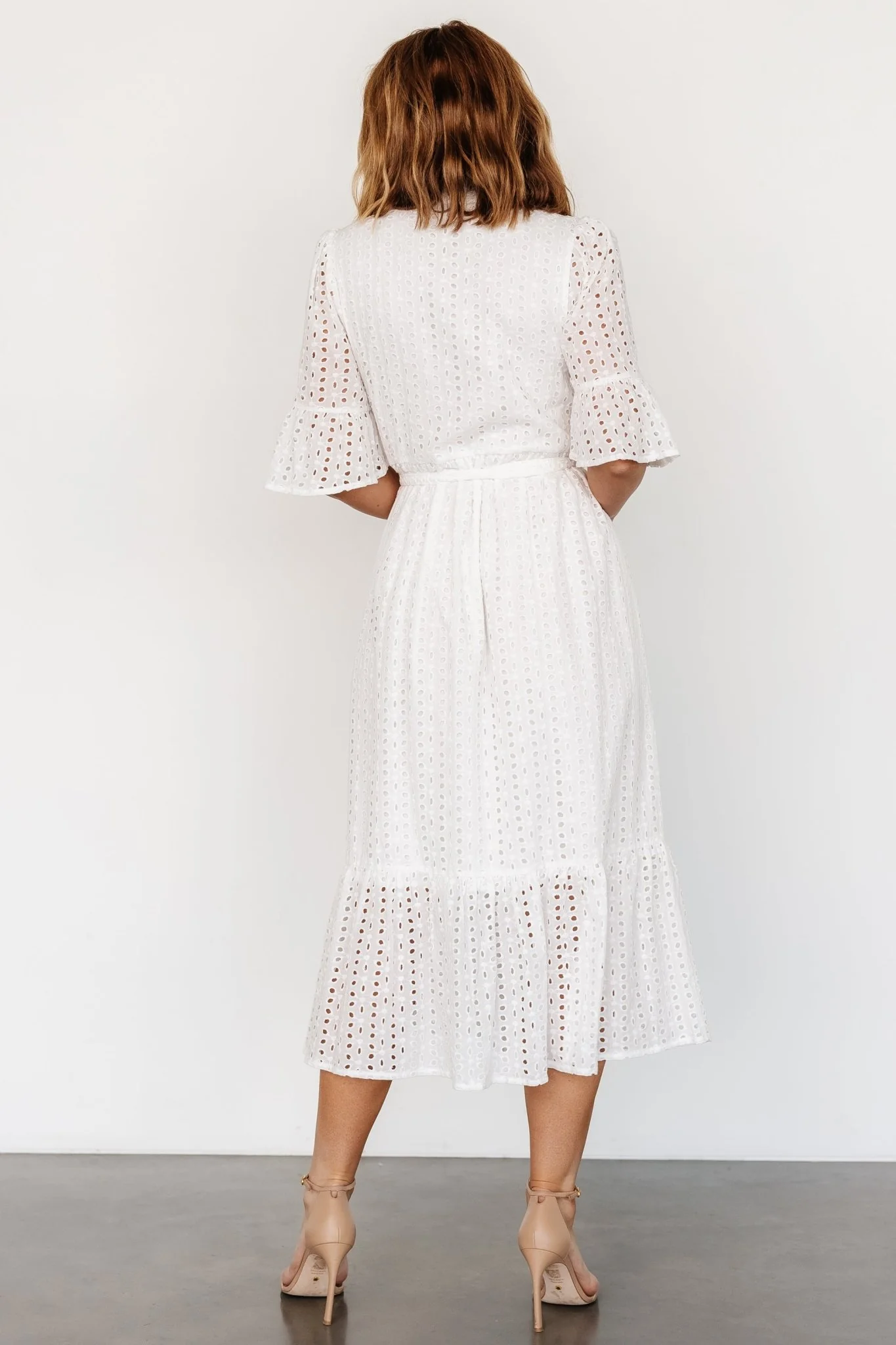 Virginia Eyelet Midi Dress | Off White