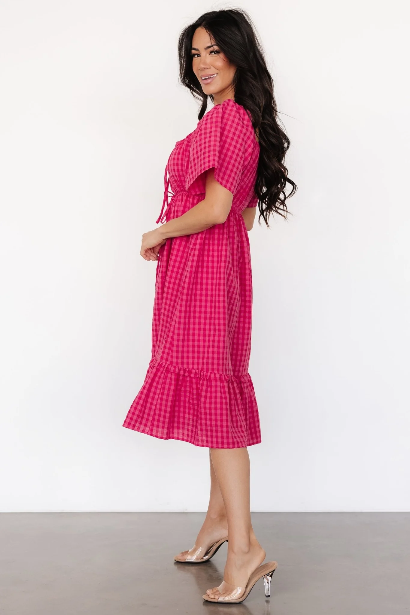 Erica Dress | Pink Gingham Print