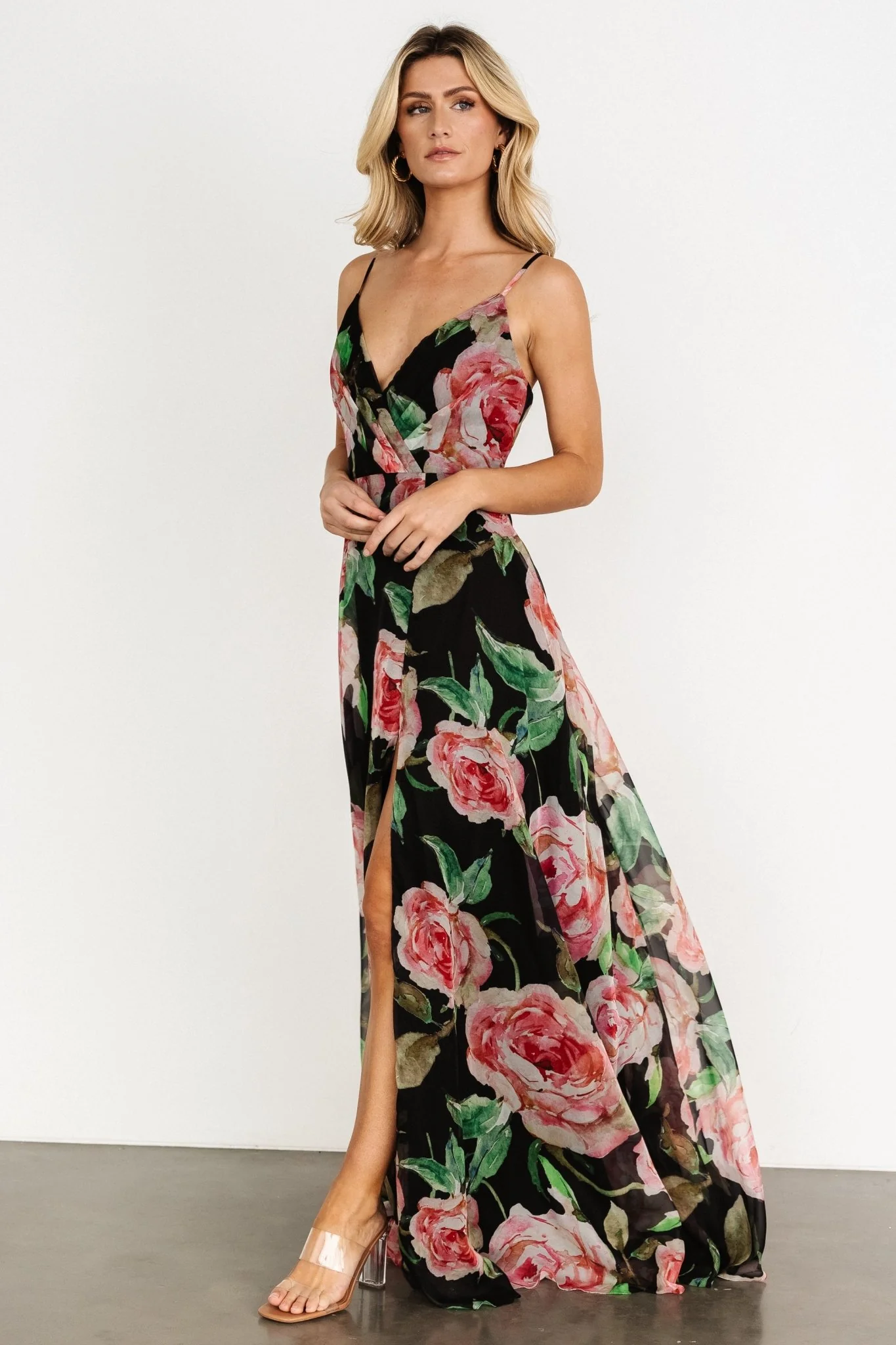Vivienne Maxi Dress | Black Rose Floral