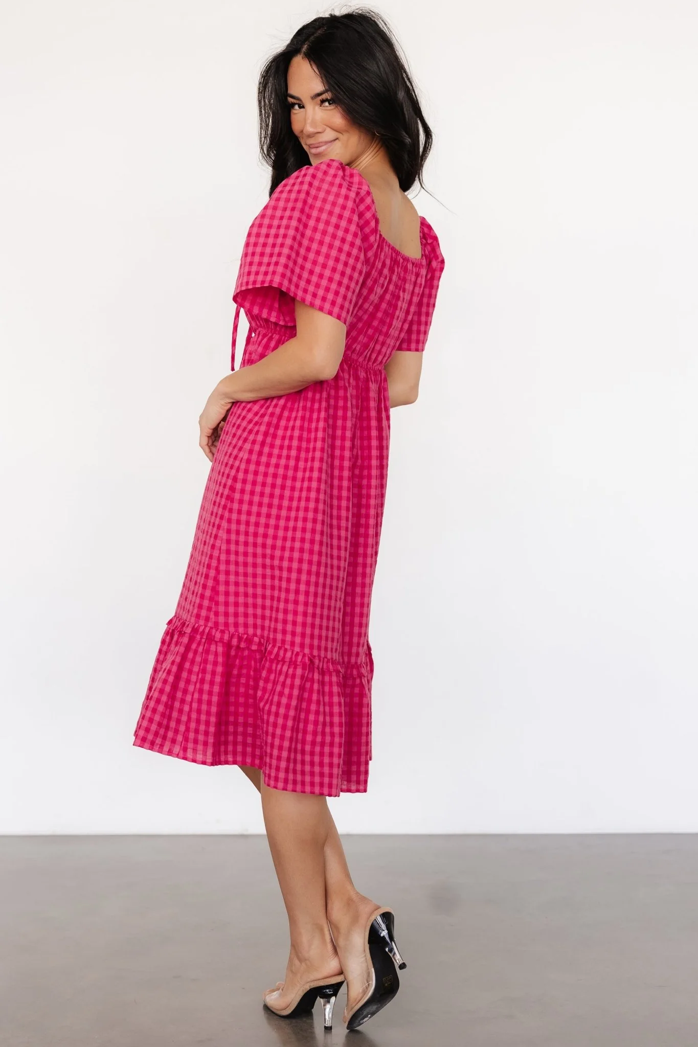 Erica Dress | Pink Gingham Print