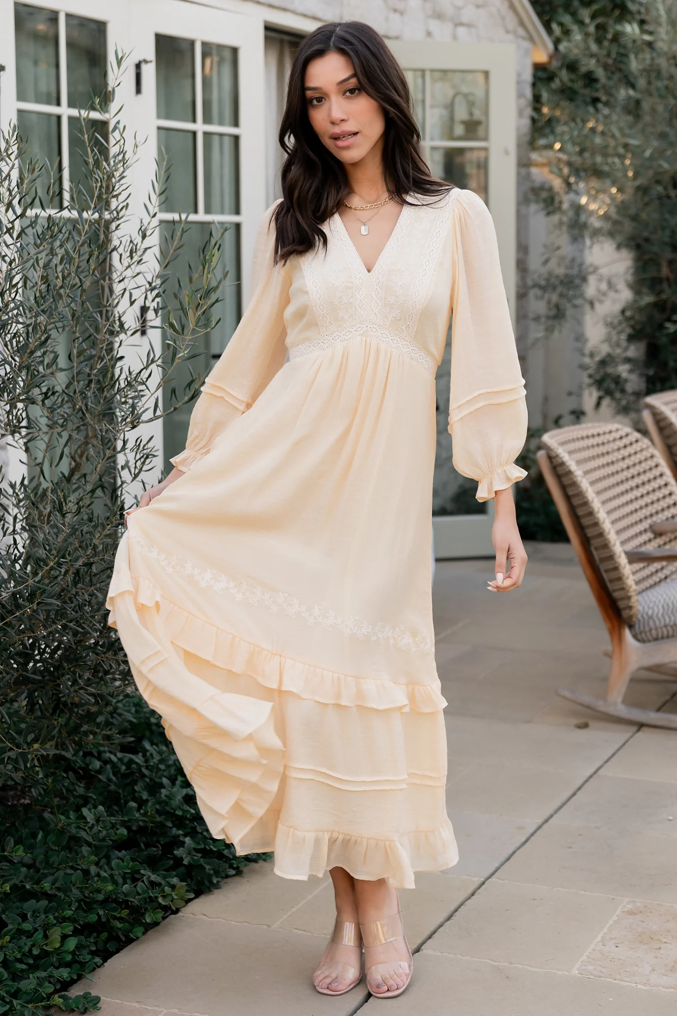 Amberlee Embroidered Dress | Cream