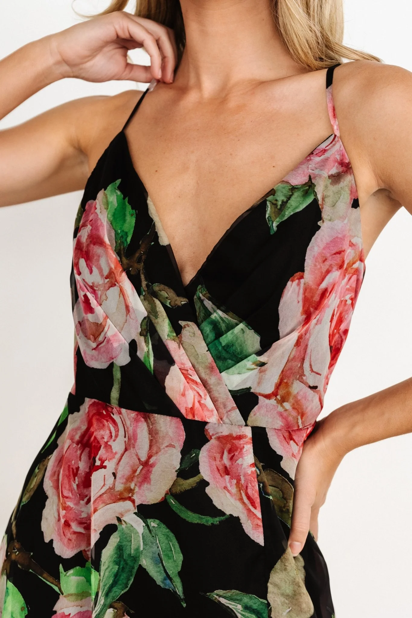 Vivienne Maxi Dress | Black Rose Floral