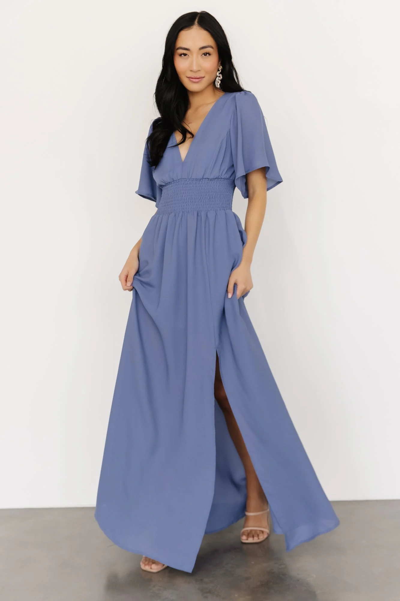 Verona Smocked Maxi Dress | Blue