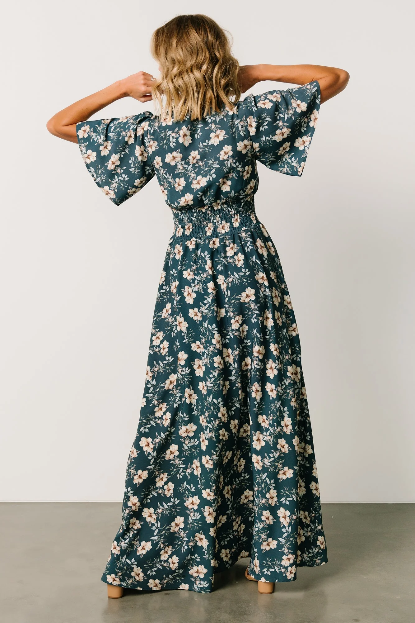Verona Smocked Maxi Dress | Slate Floral
