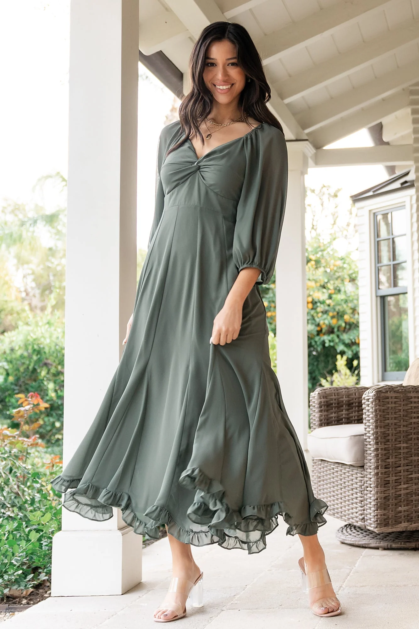 Estefania Maxi Dress | Dark Sage