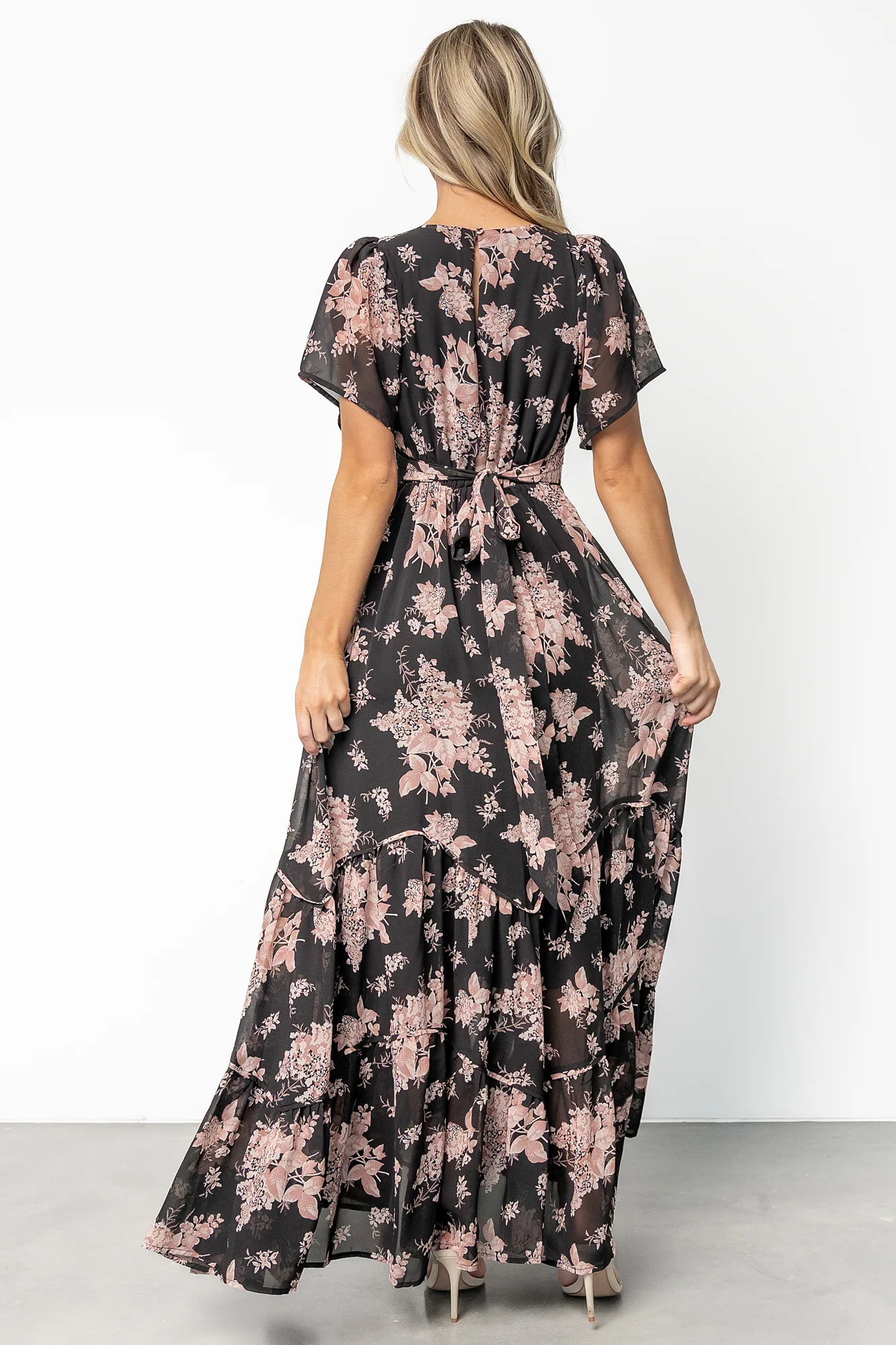 Katherine Maxi Dress | Black + Blush Floral