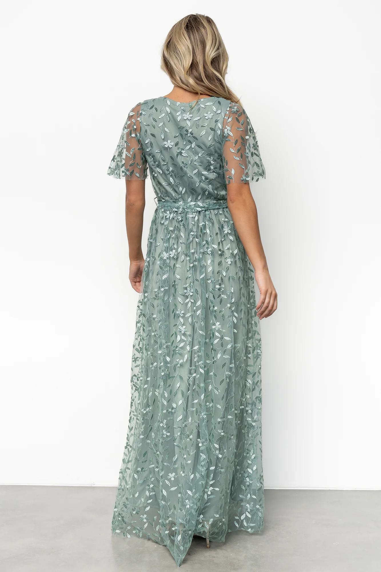 Marseille Embossed Maxi Dress | Eucalyptus