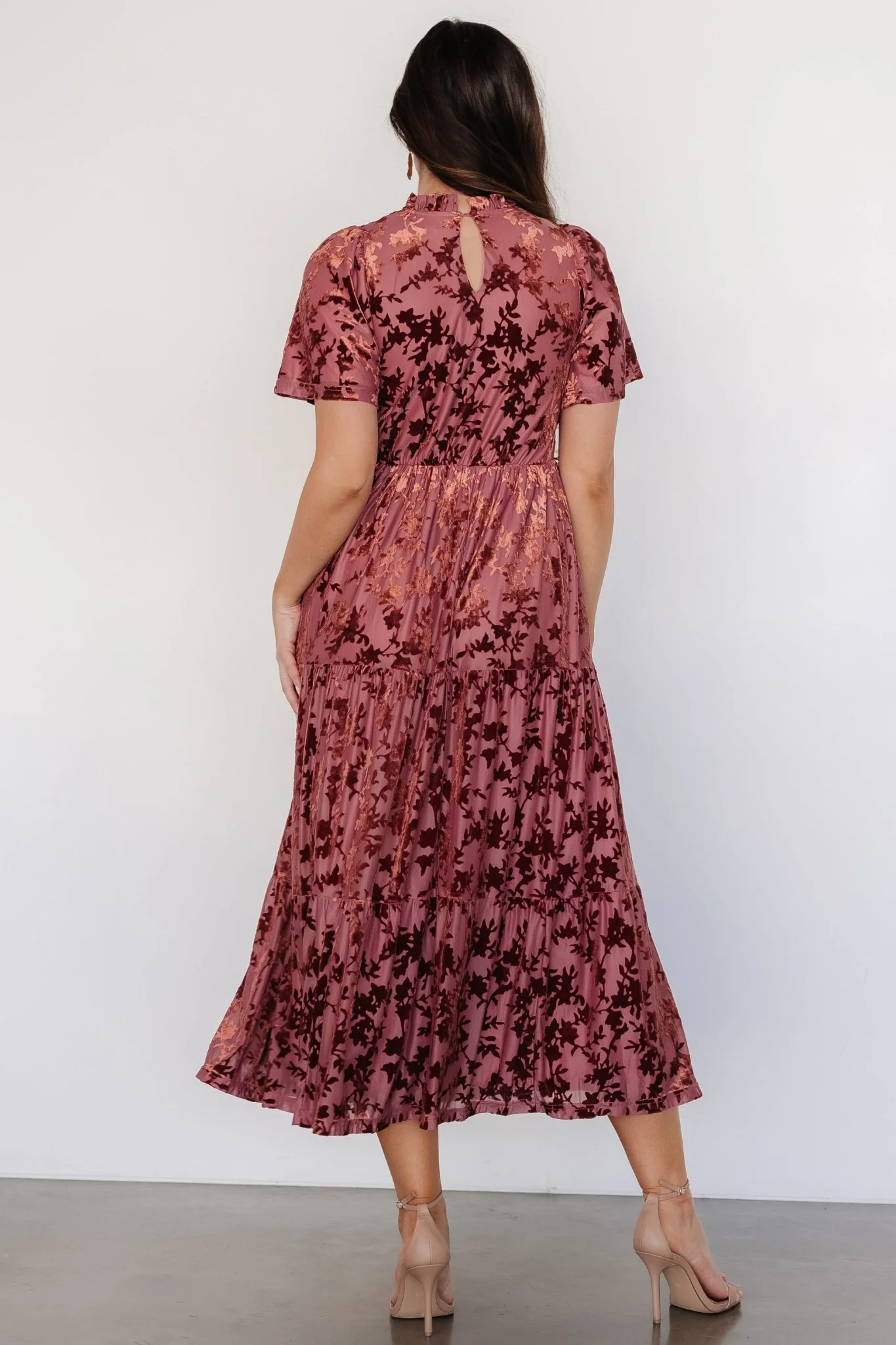 Callen Smocked Velvet Dress | Dusty Clove